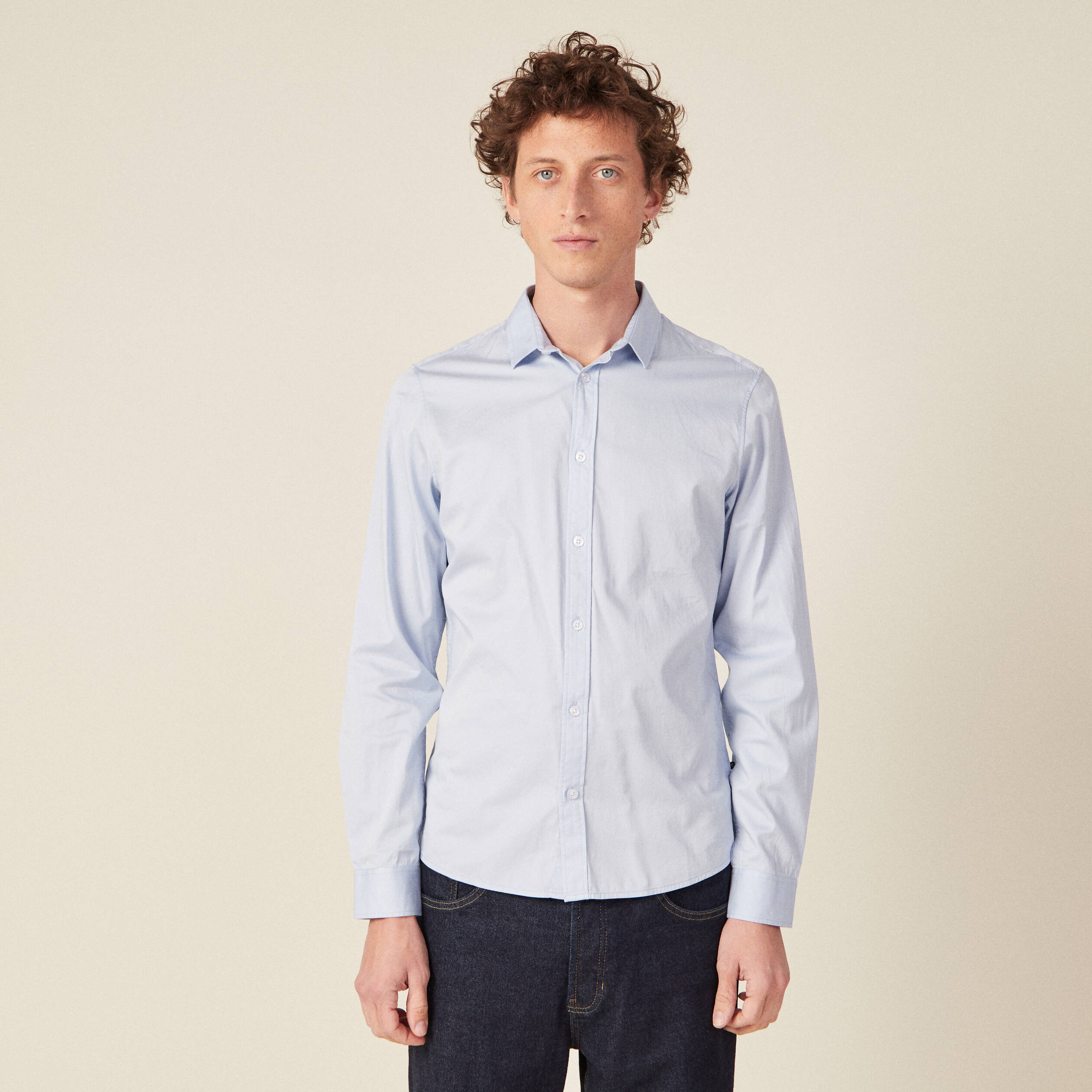 GAP Chemise Oxford boutonnée à manches longues pour garçon, Bleu Oxford, XXL