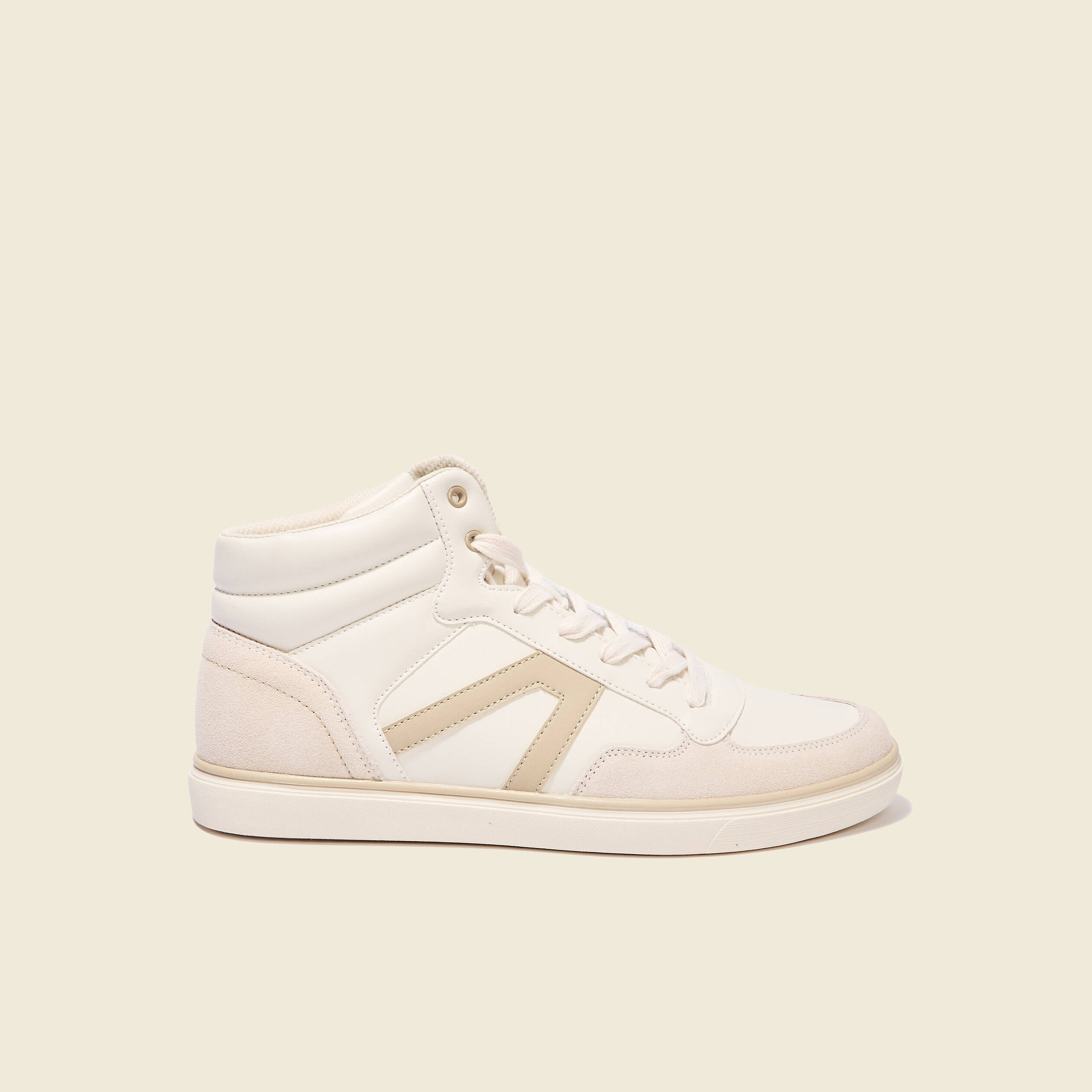 Baskets montantes plates ecru homme Vibs
