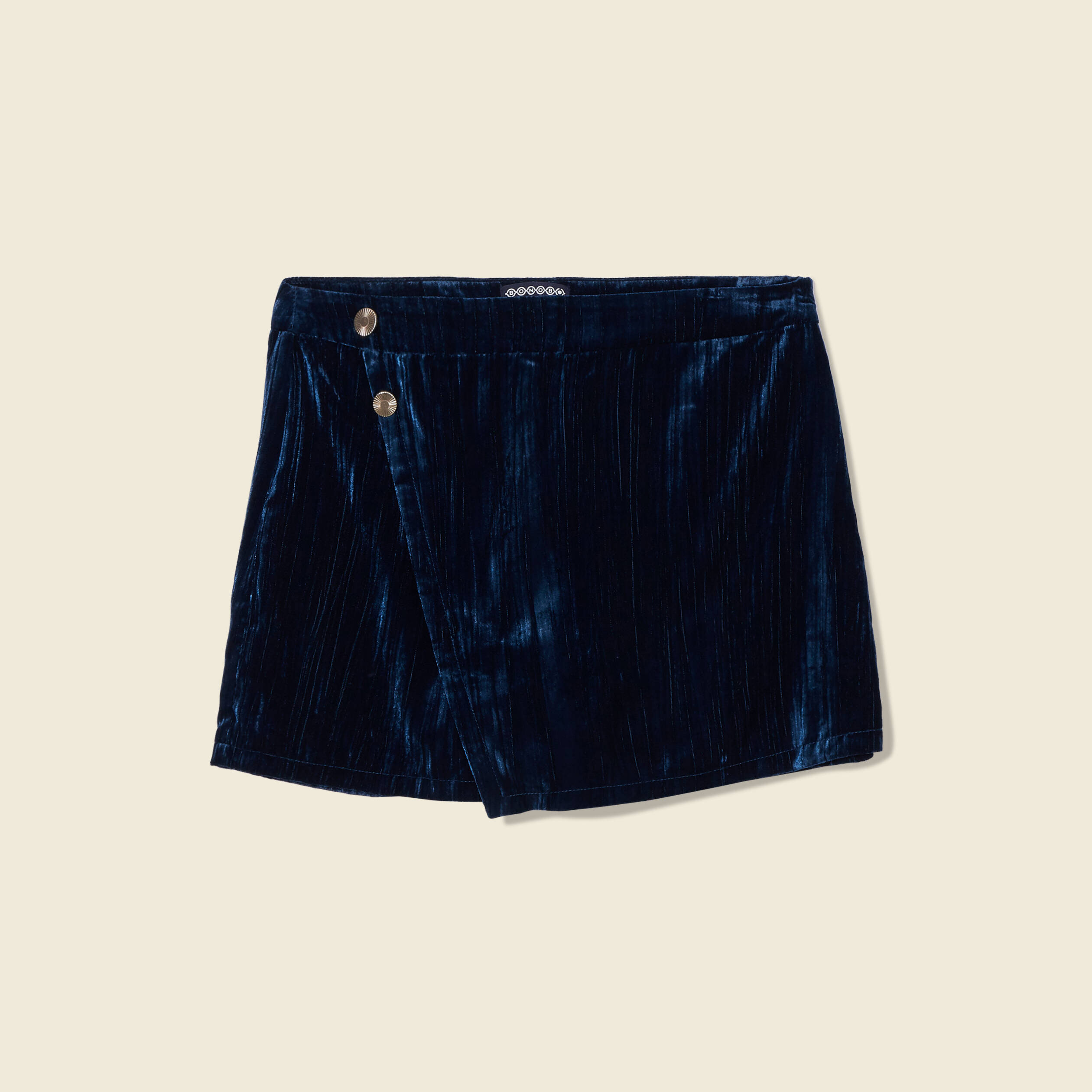 Jupe short ajustee velours bleu canard femme Vibs