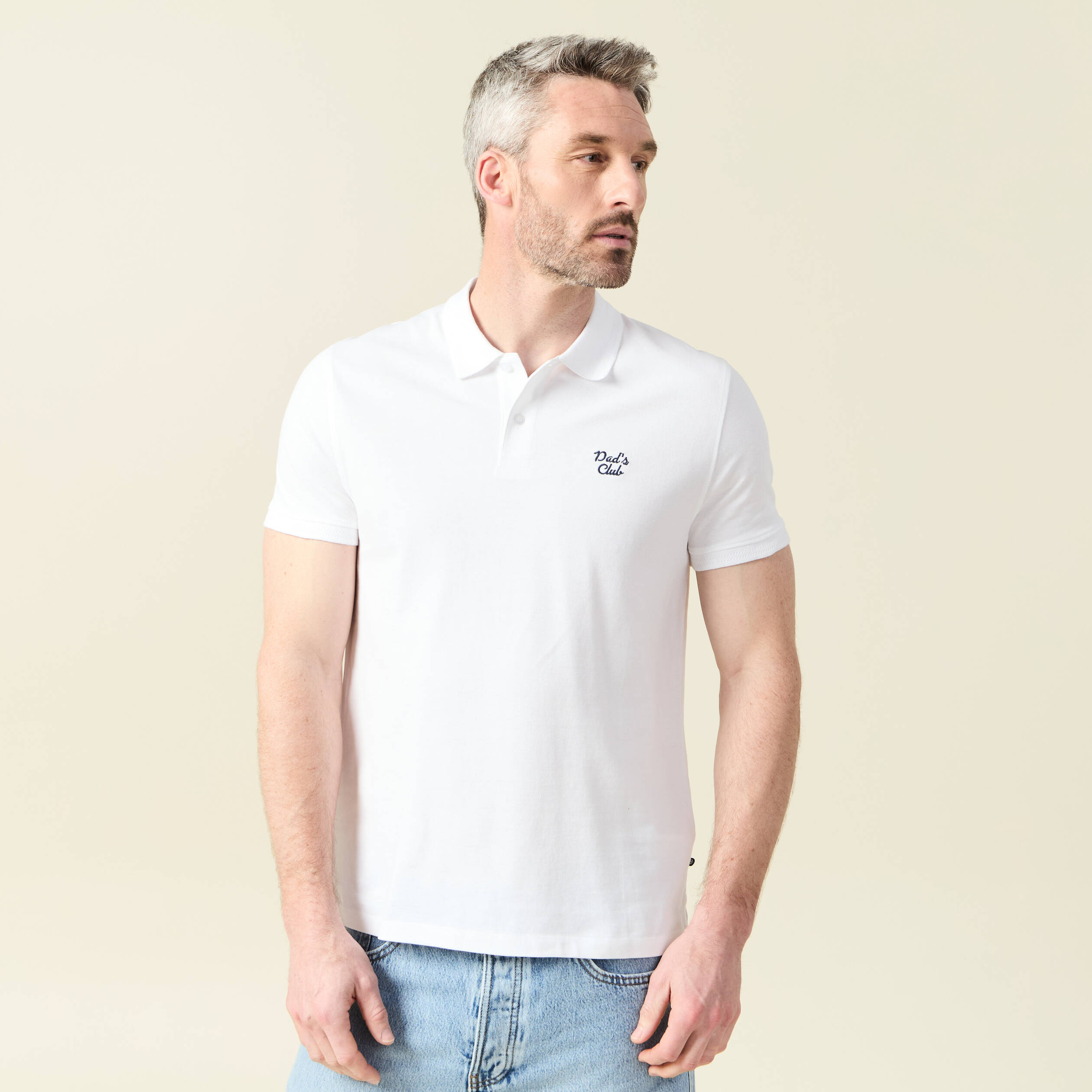 Polo manches courtes blanc homme