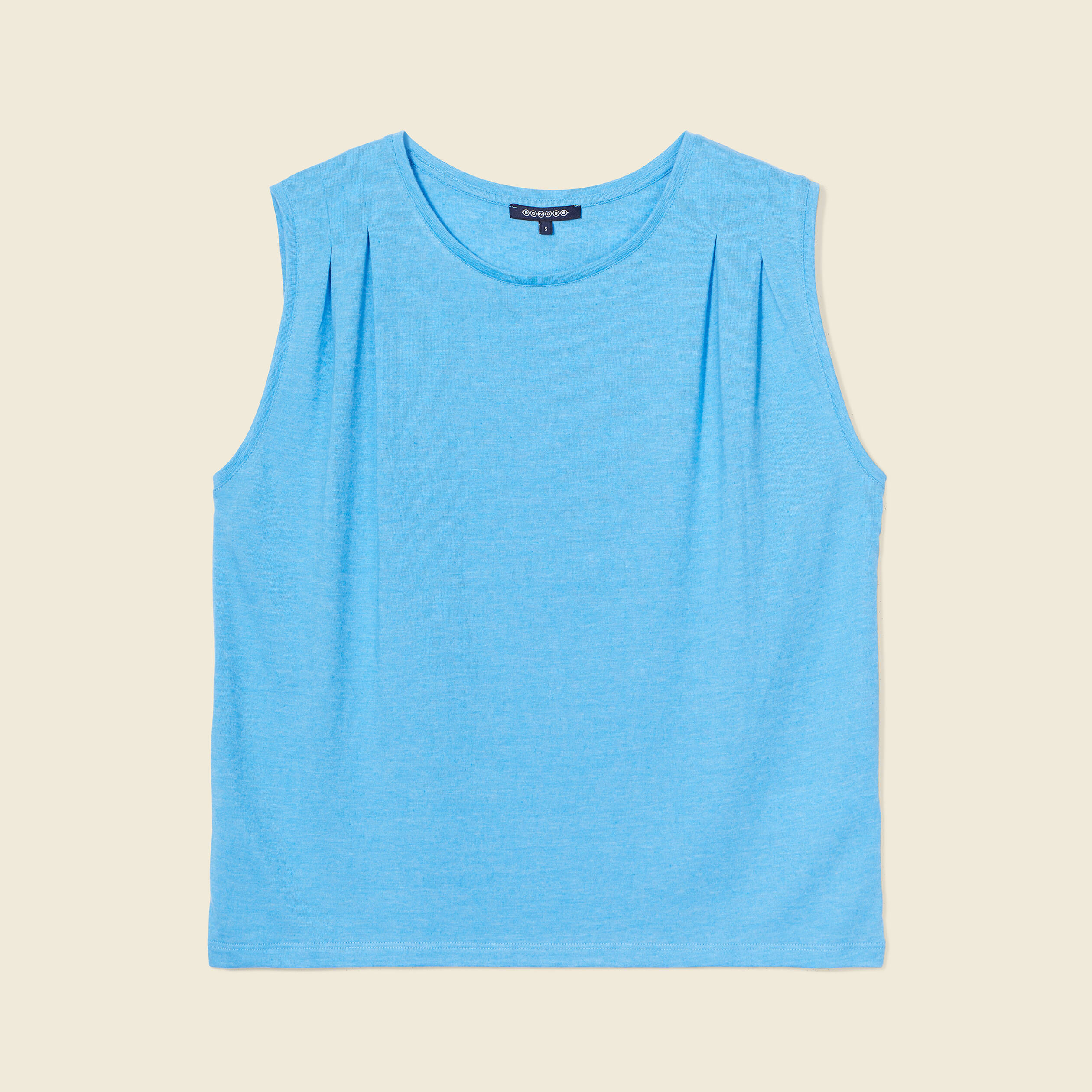 Débardeur bretelles larges bleu femme