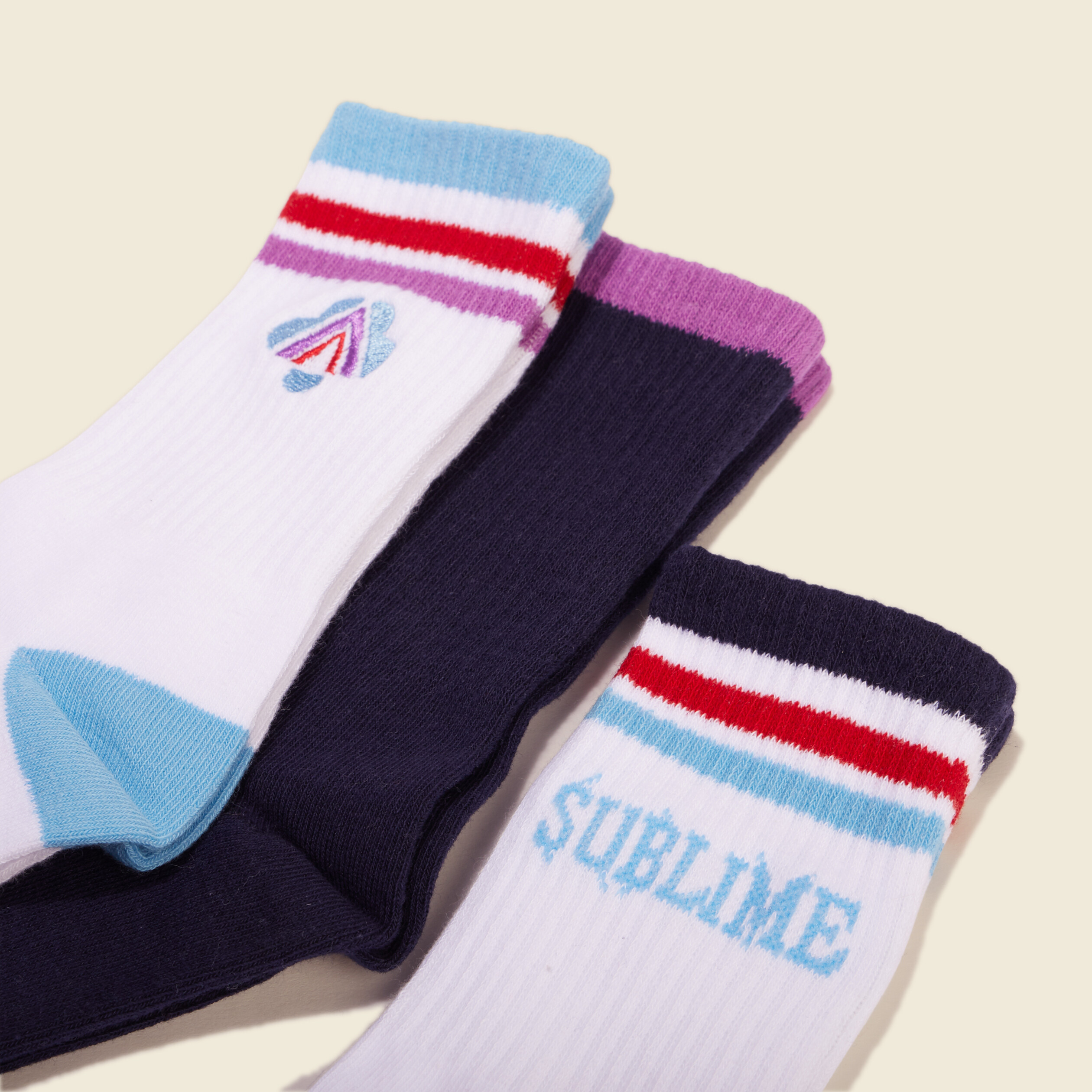 Lot 3 paires chaussettes bleu femme