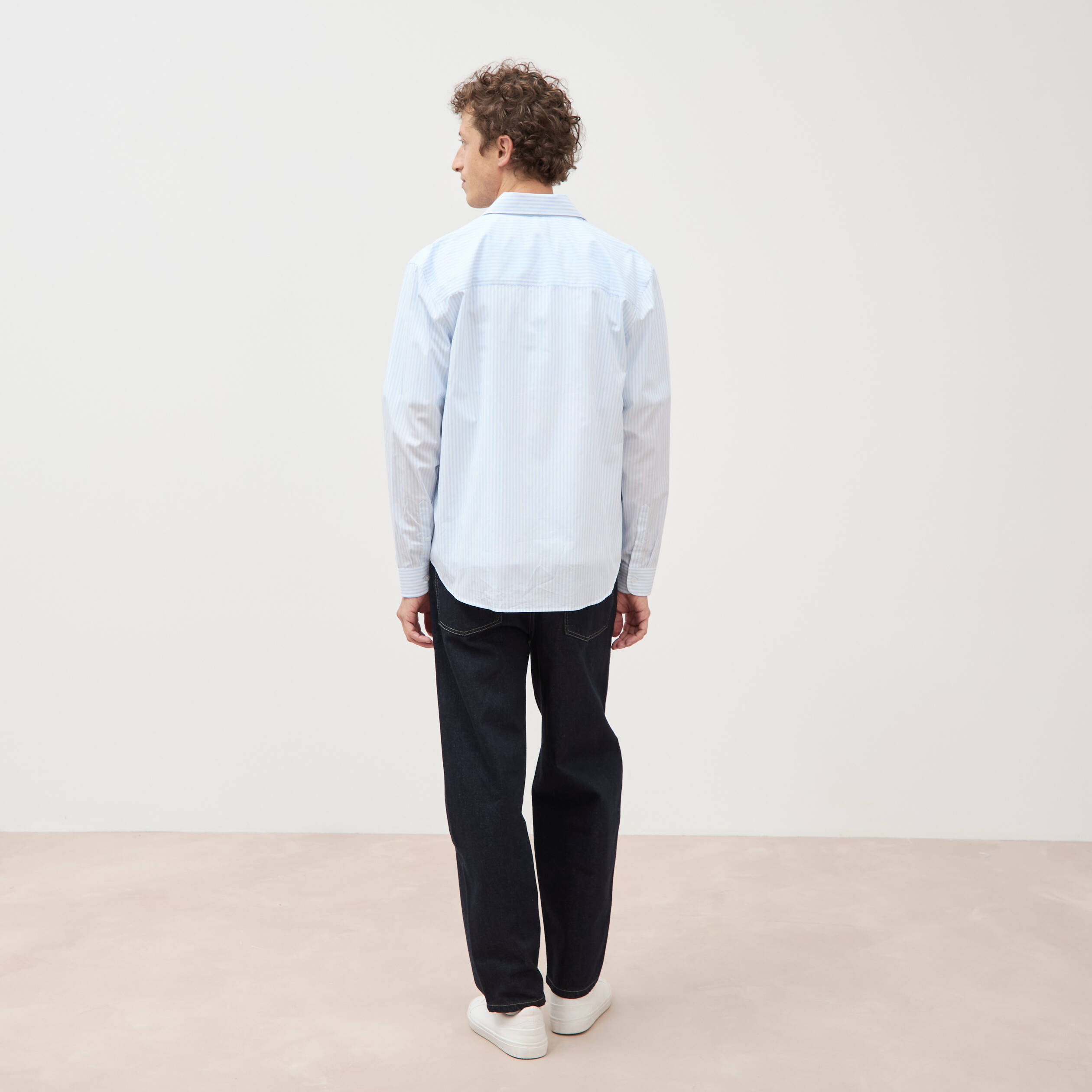 Chemise boyfriend en coton ecru homme