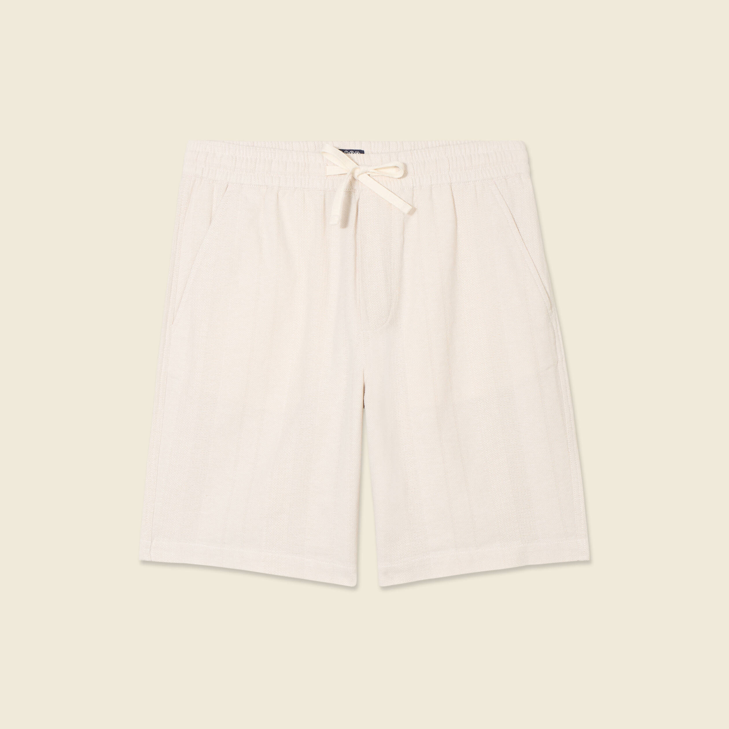Bermuda droit &agrave; coulisse ecru homme