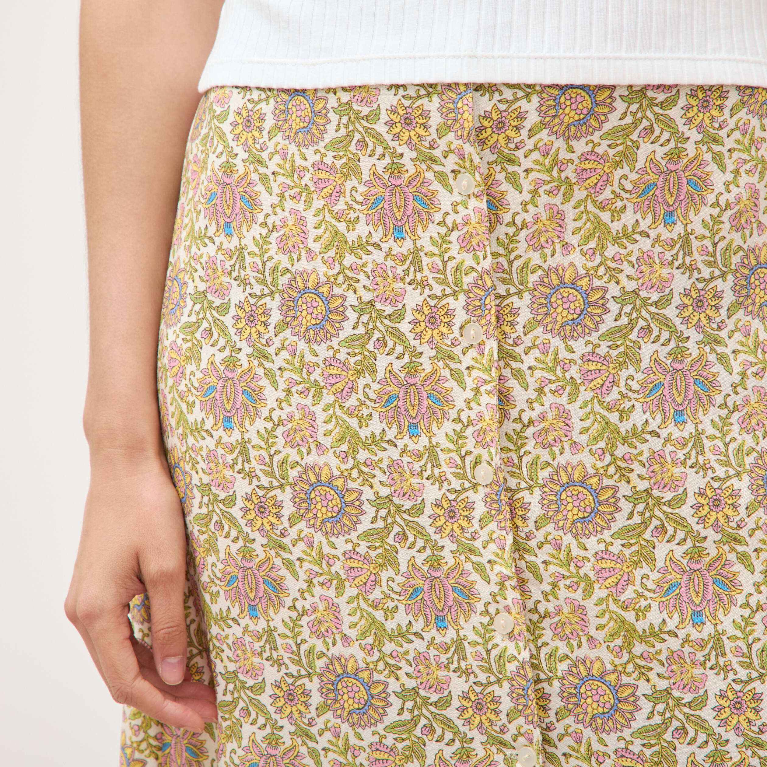 Jupe fluide vert femme