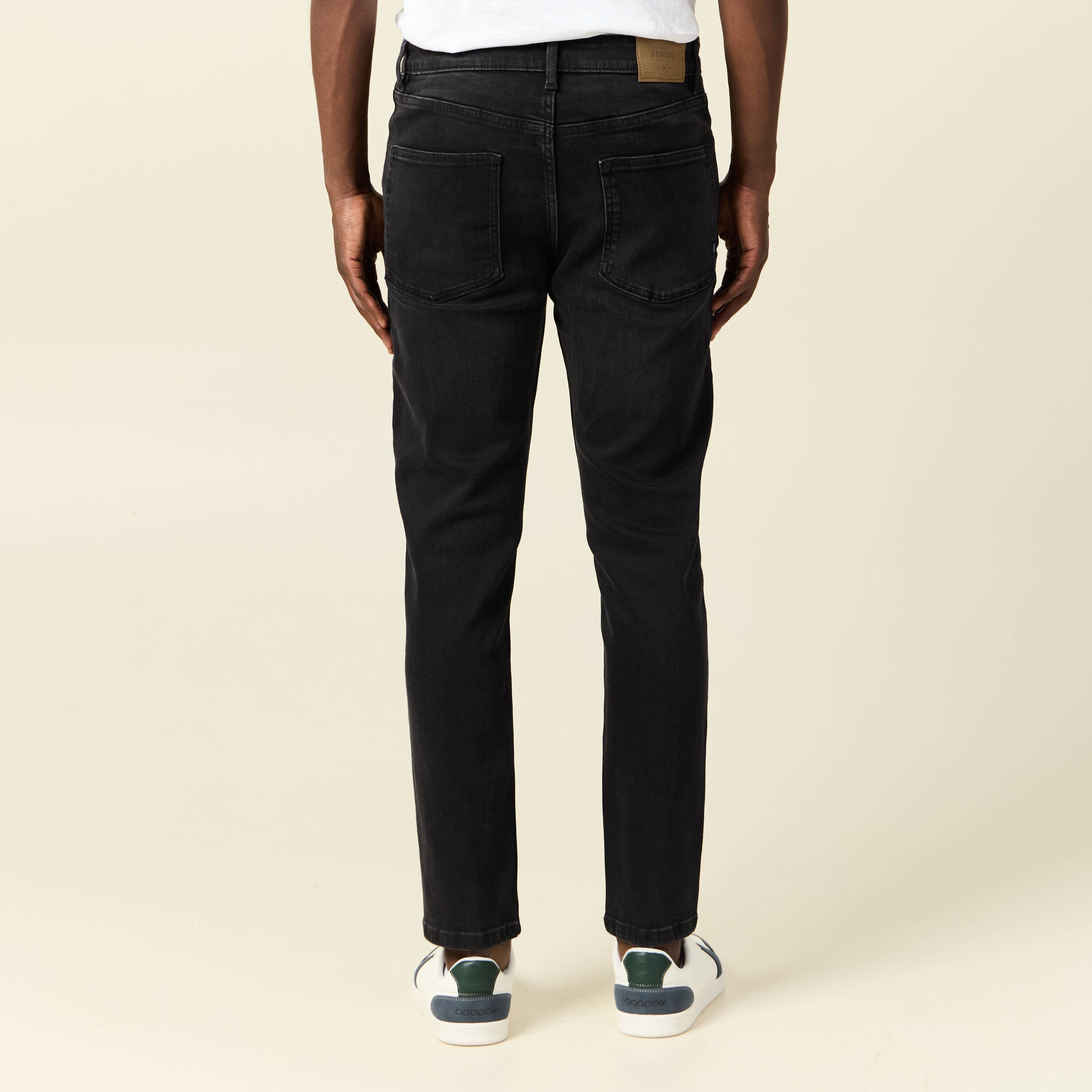 Jeans skinny tapered denim noir homme