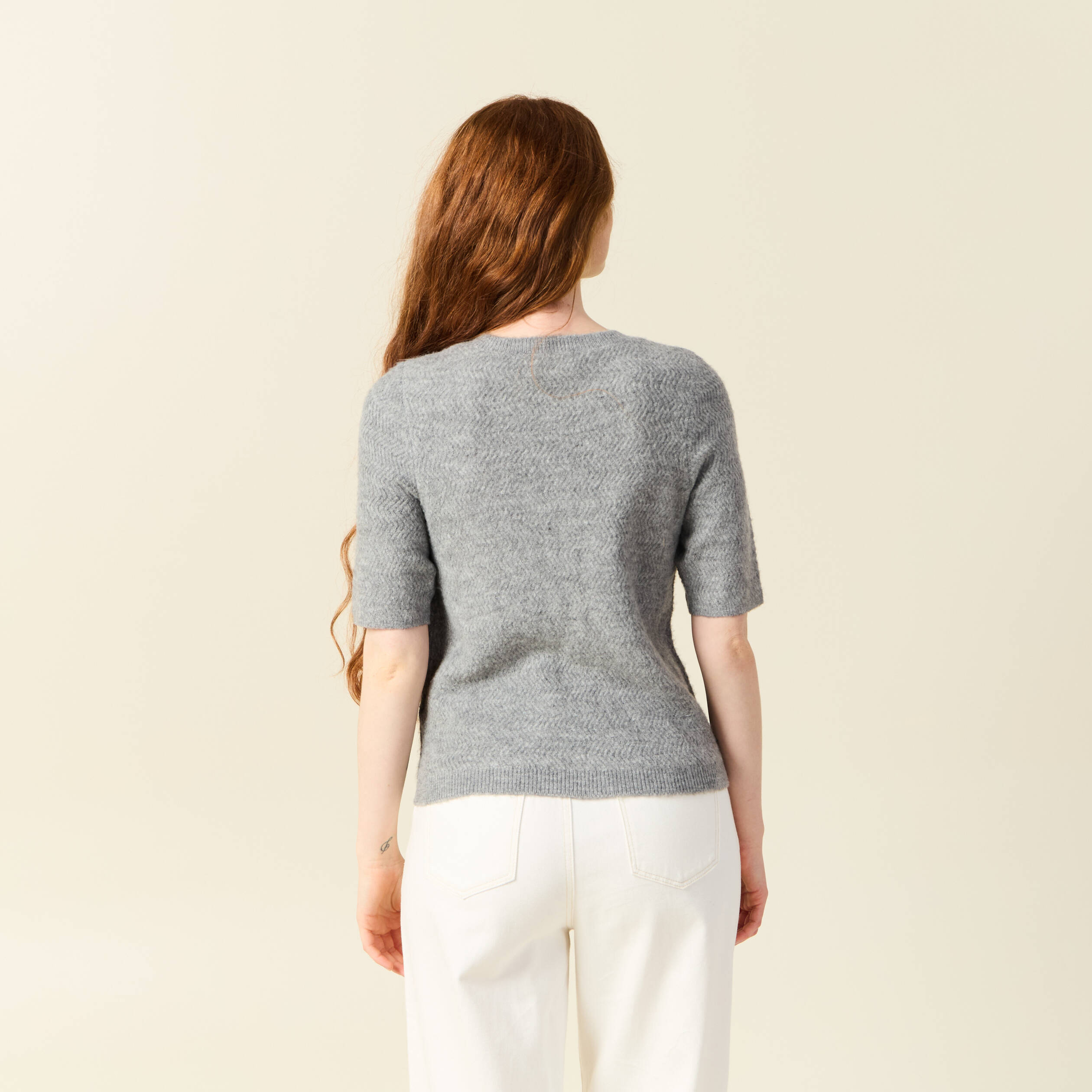 gilet manches courtes gris clair femme Gilet manches courtes gris clair femme