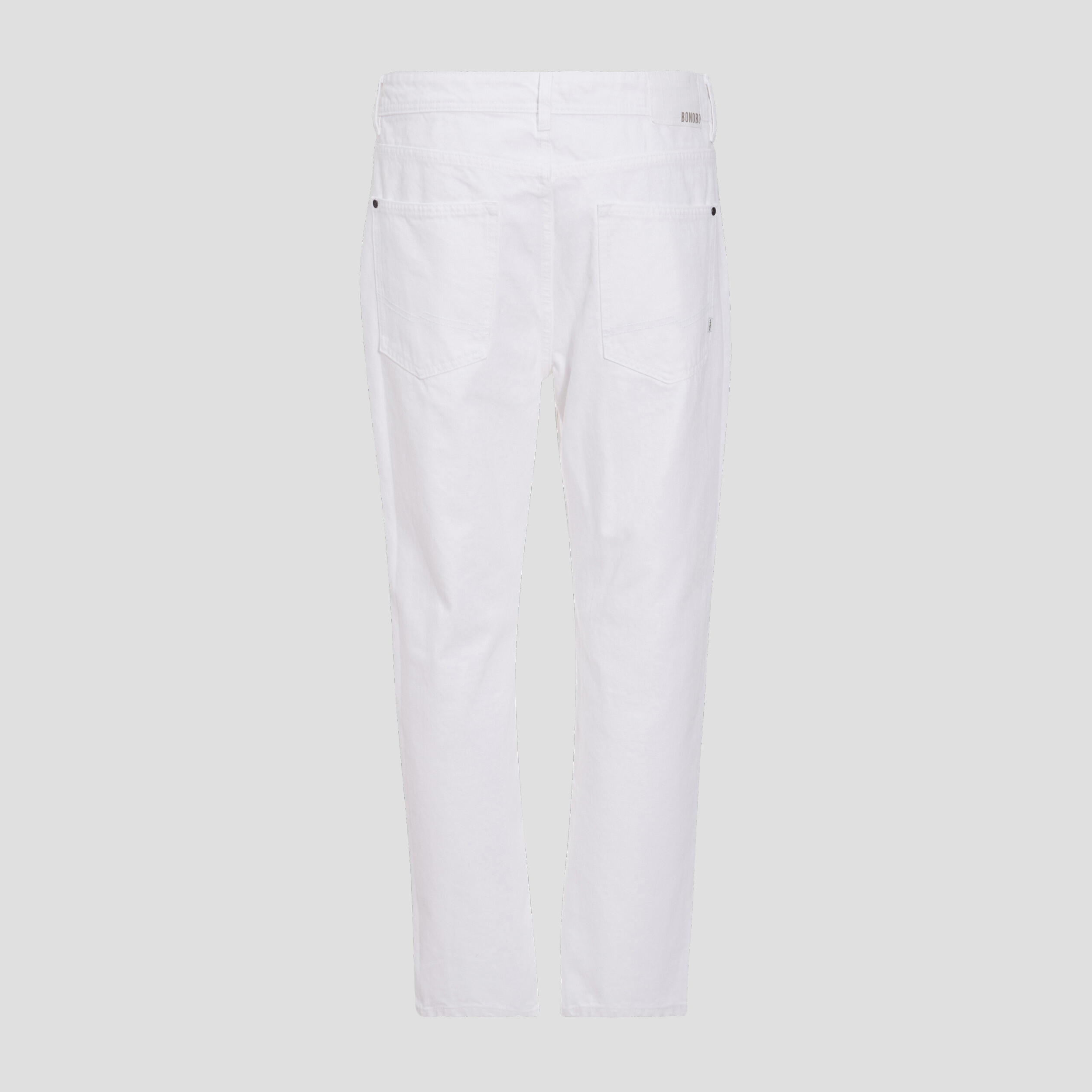 Jeans straight tapered denim blanc homme