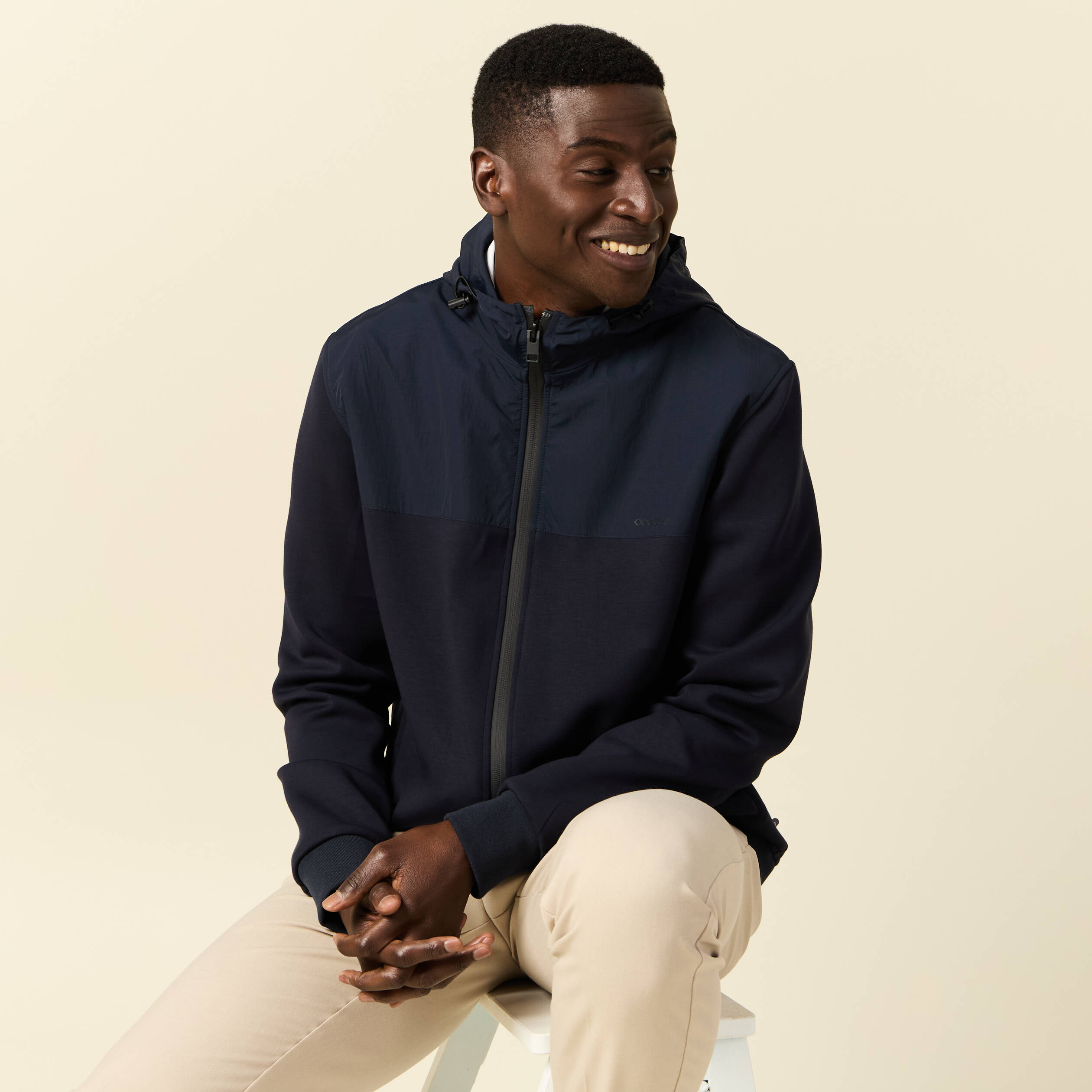 sweat zippe a capuche bleu marine homme Sweat zippé à capuche bleu marine homme