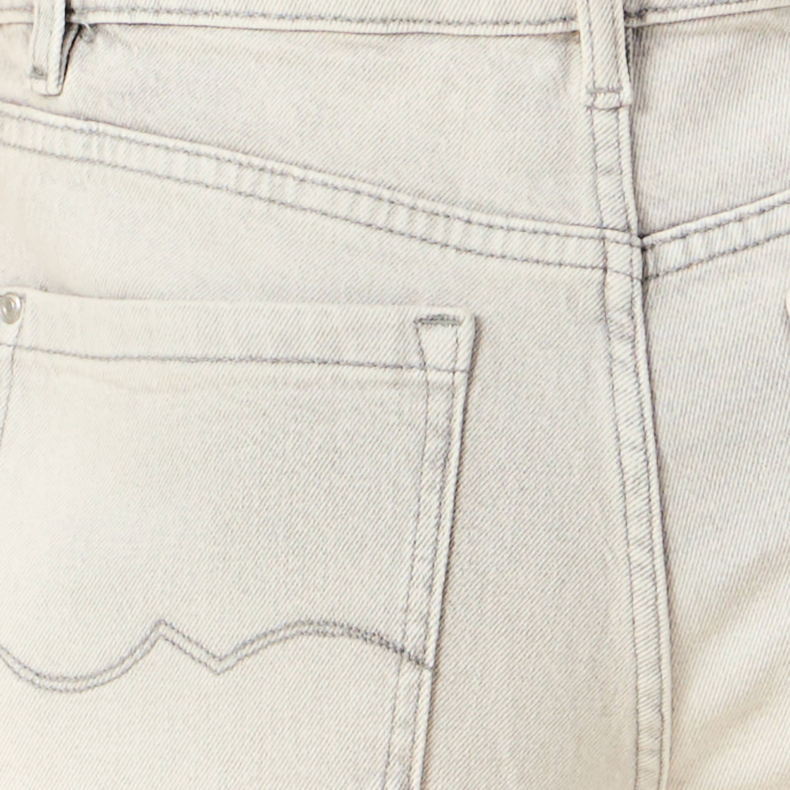 Jeans large taille haute denim gris clair femme
