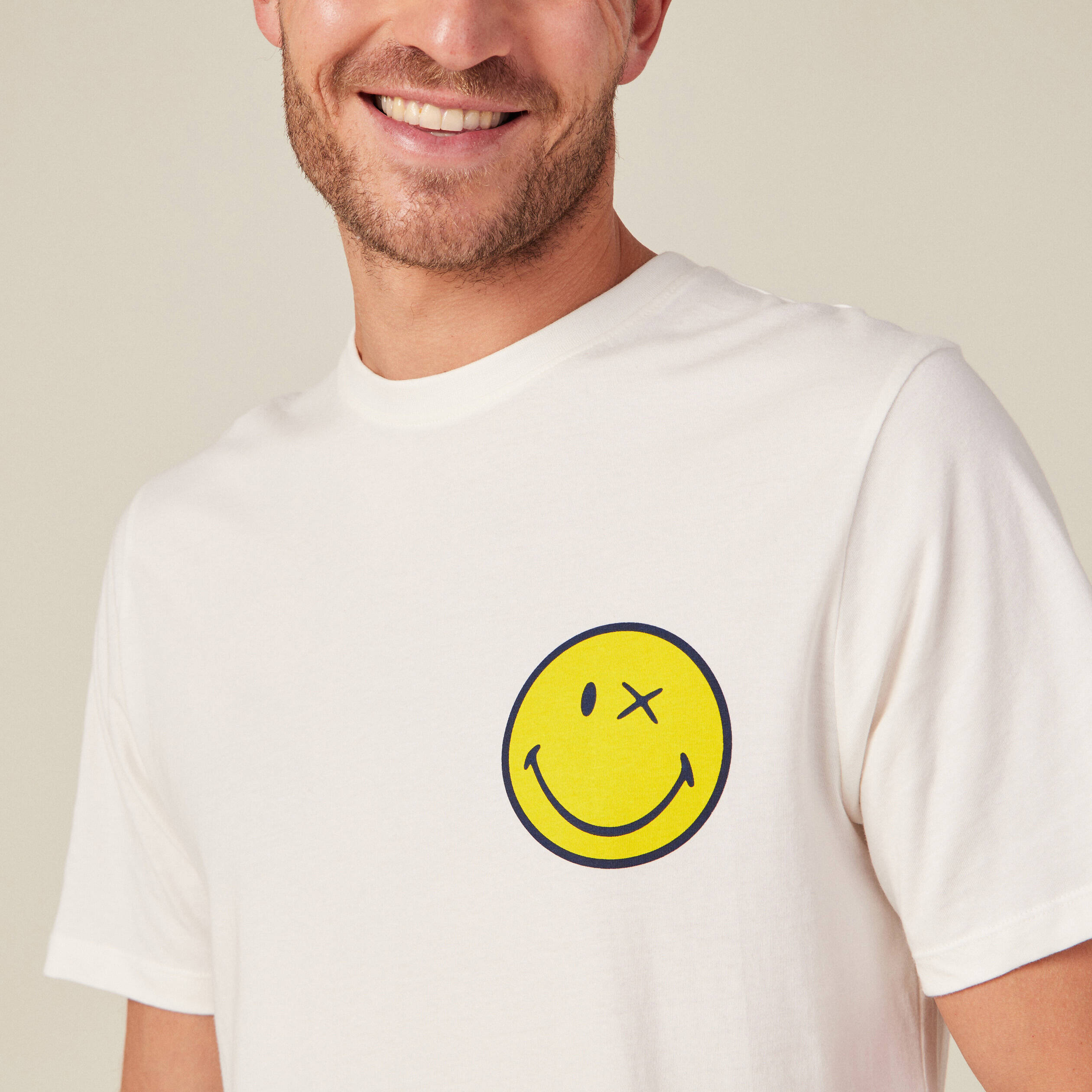 t shirt smileyworld ecru homme T-shirt SmileyWorld ecru homme
