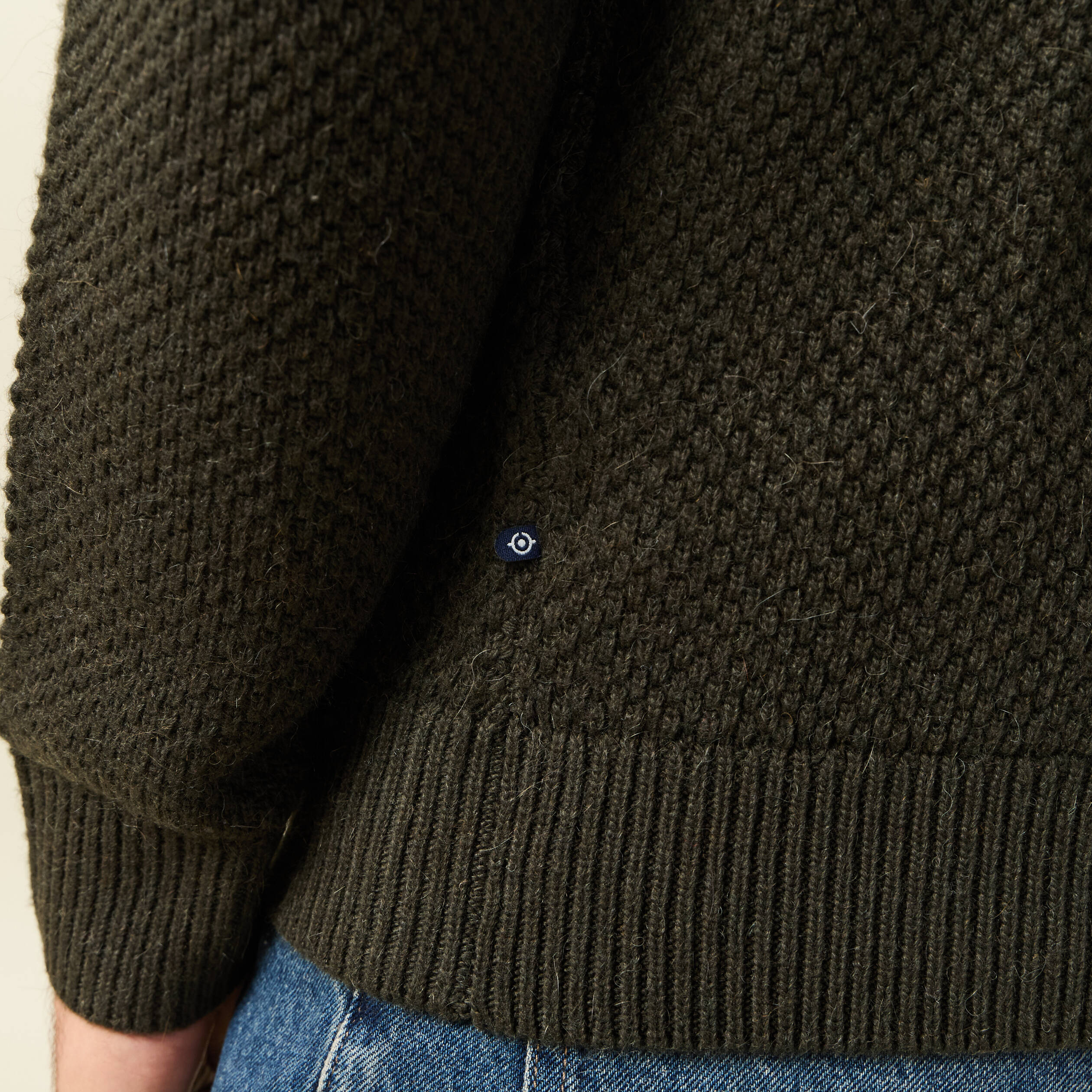 Pull Homme Henry Cottons 2XL – Vert Laine Vierge, état Très Bon (petit Trou)