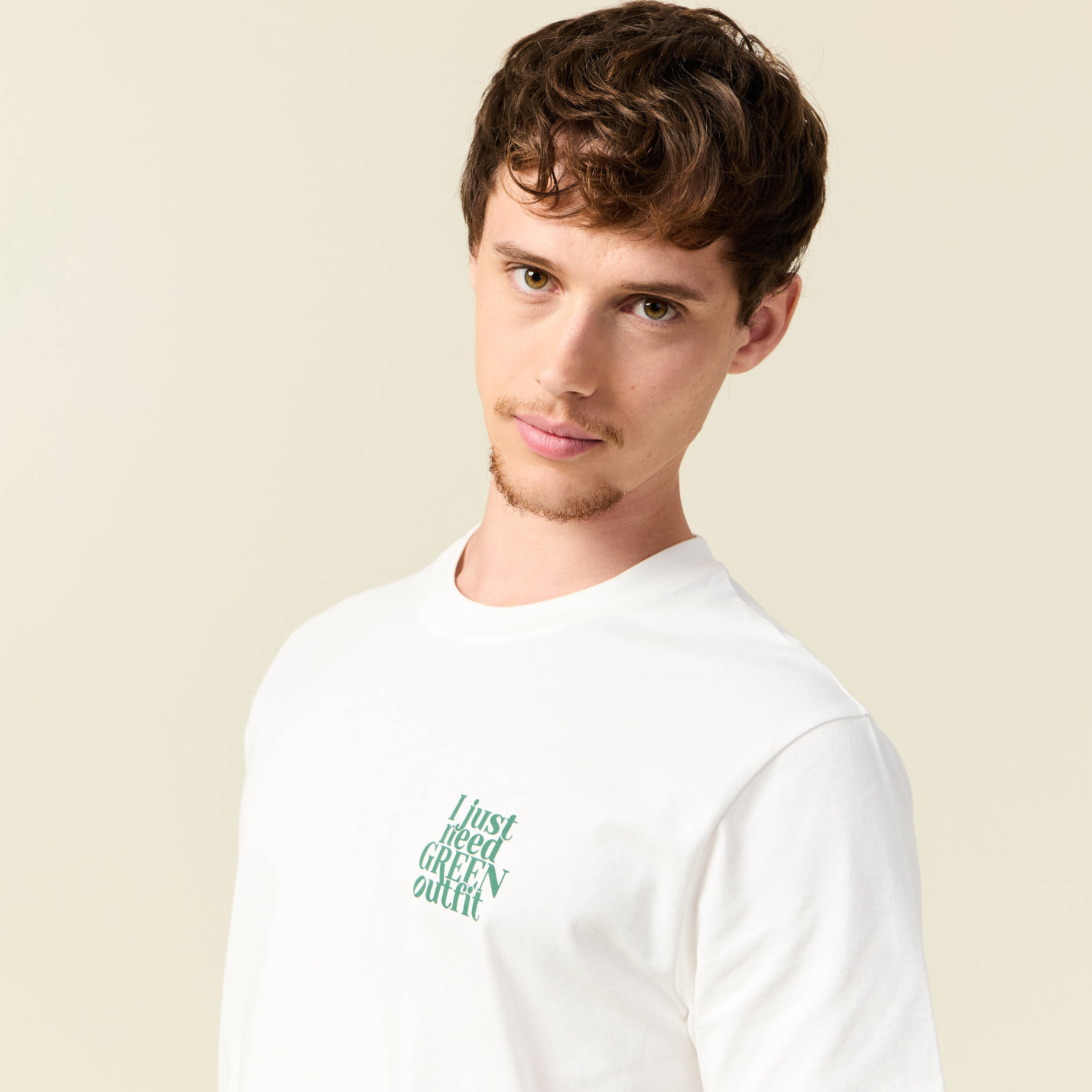 T-shirt en coton ecru homme