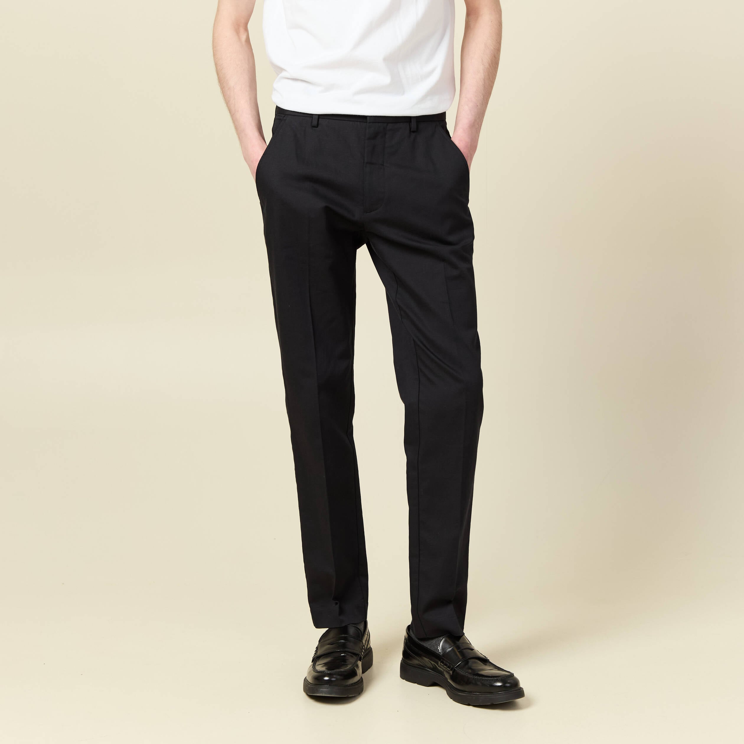 Pantalon chino noir homme