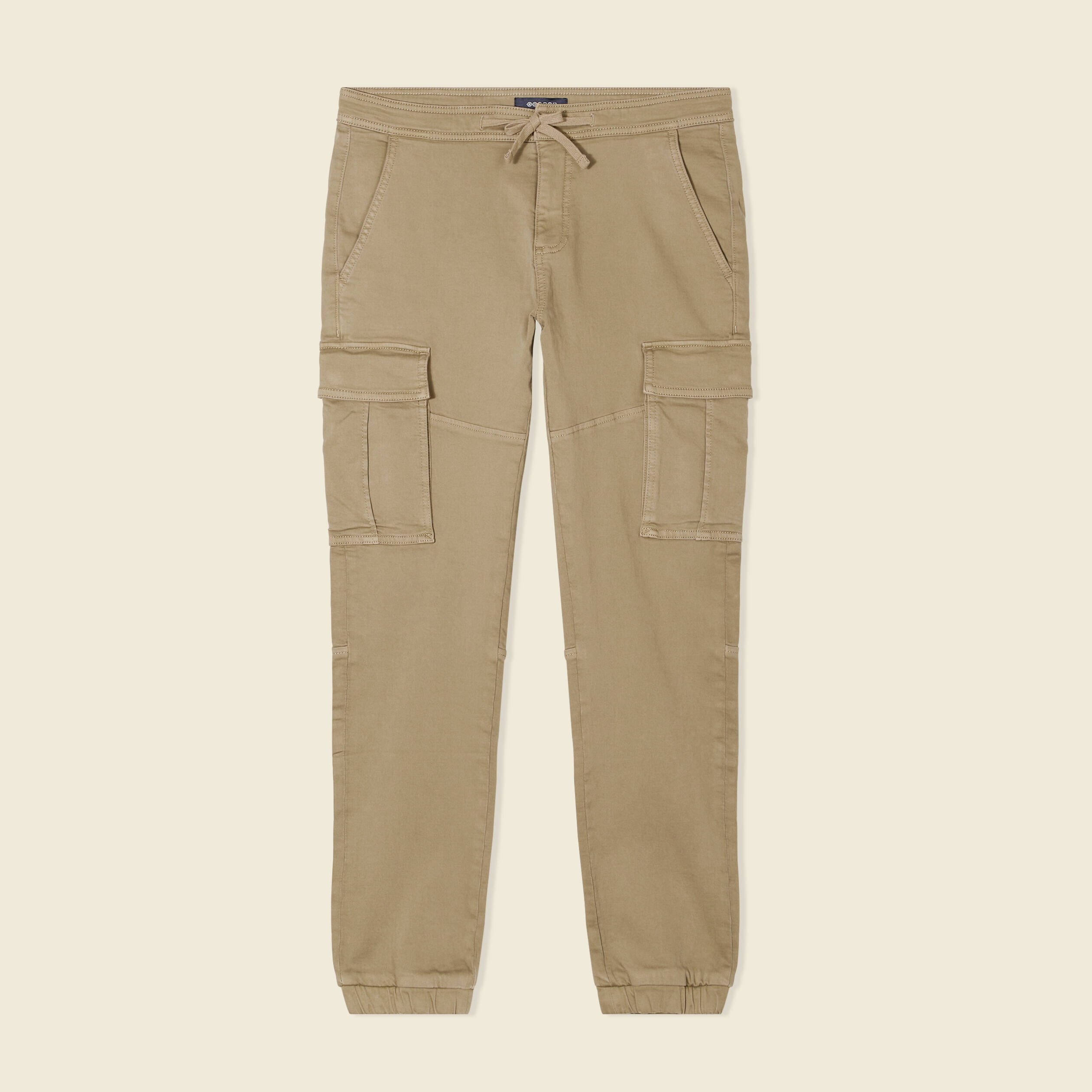 Pantalon battle bas resserr&eacute; taupe homme
