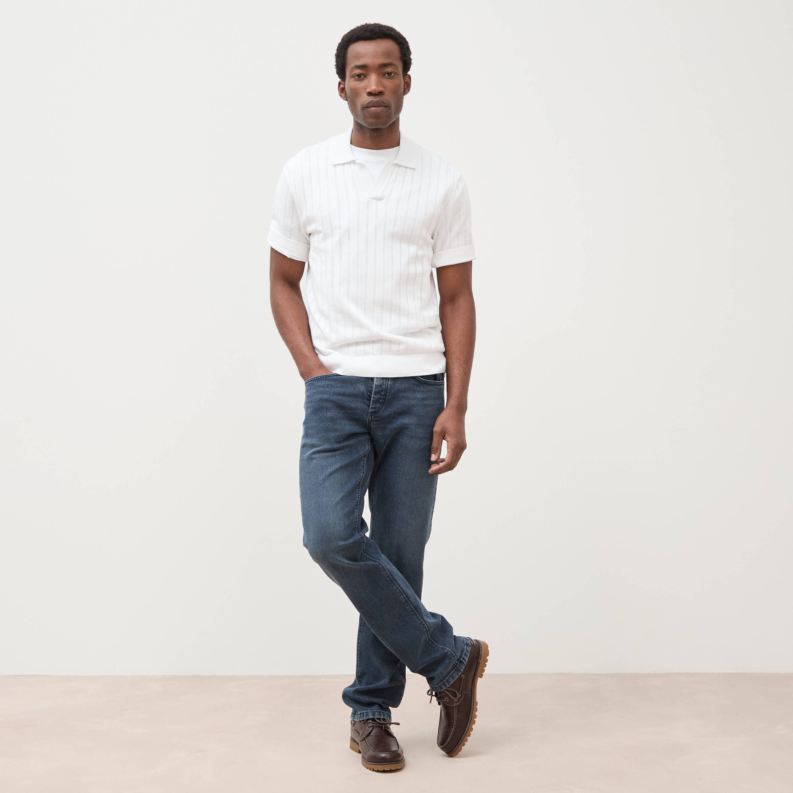 Jeans regular longueur 34 denim stone homme