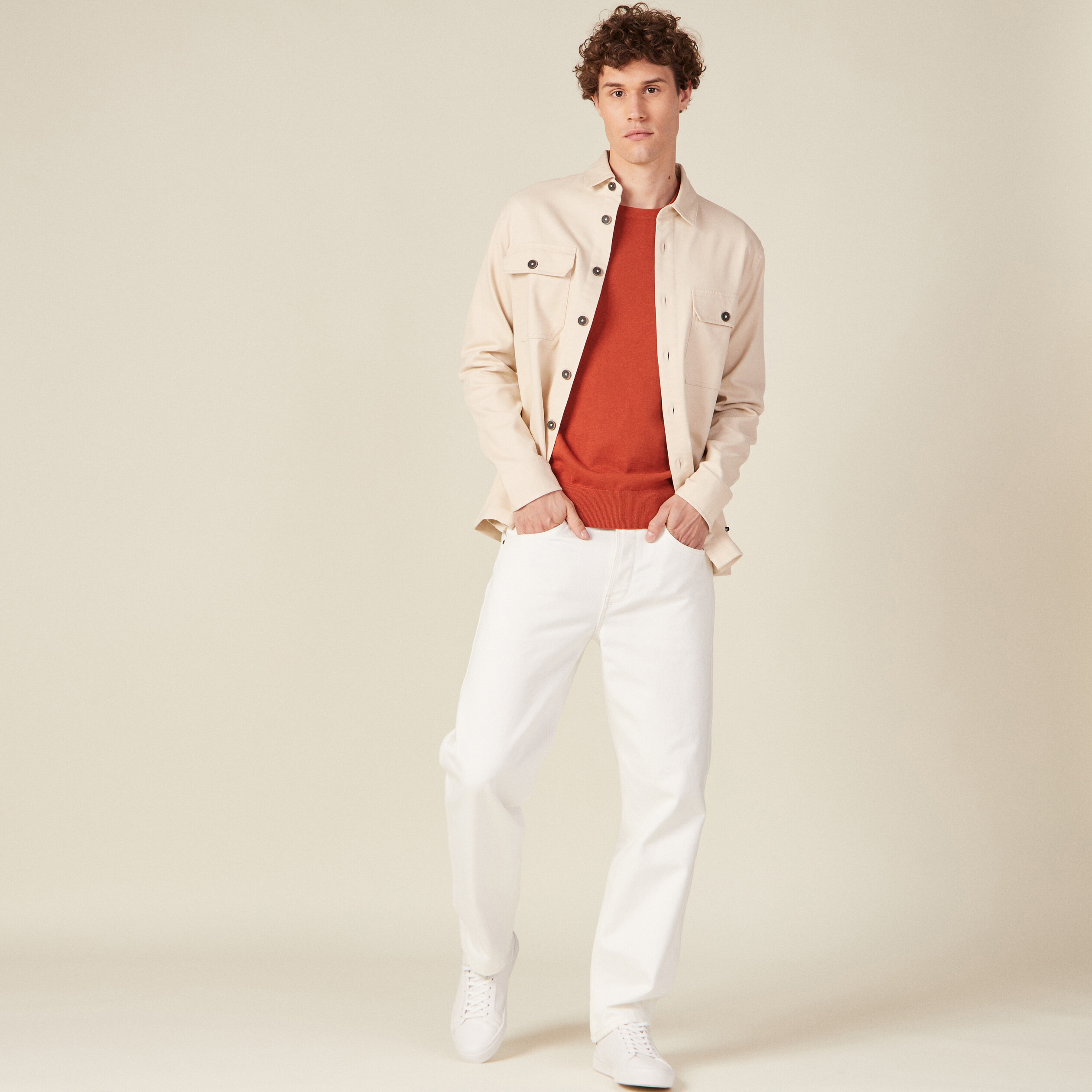 surchemise manches longues beige homme Surchemise manches longues beige homme