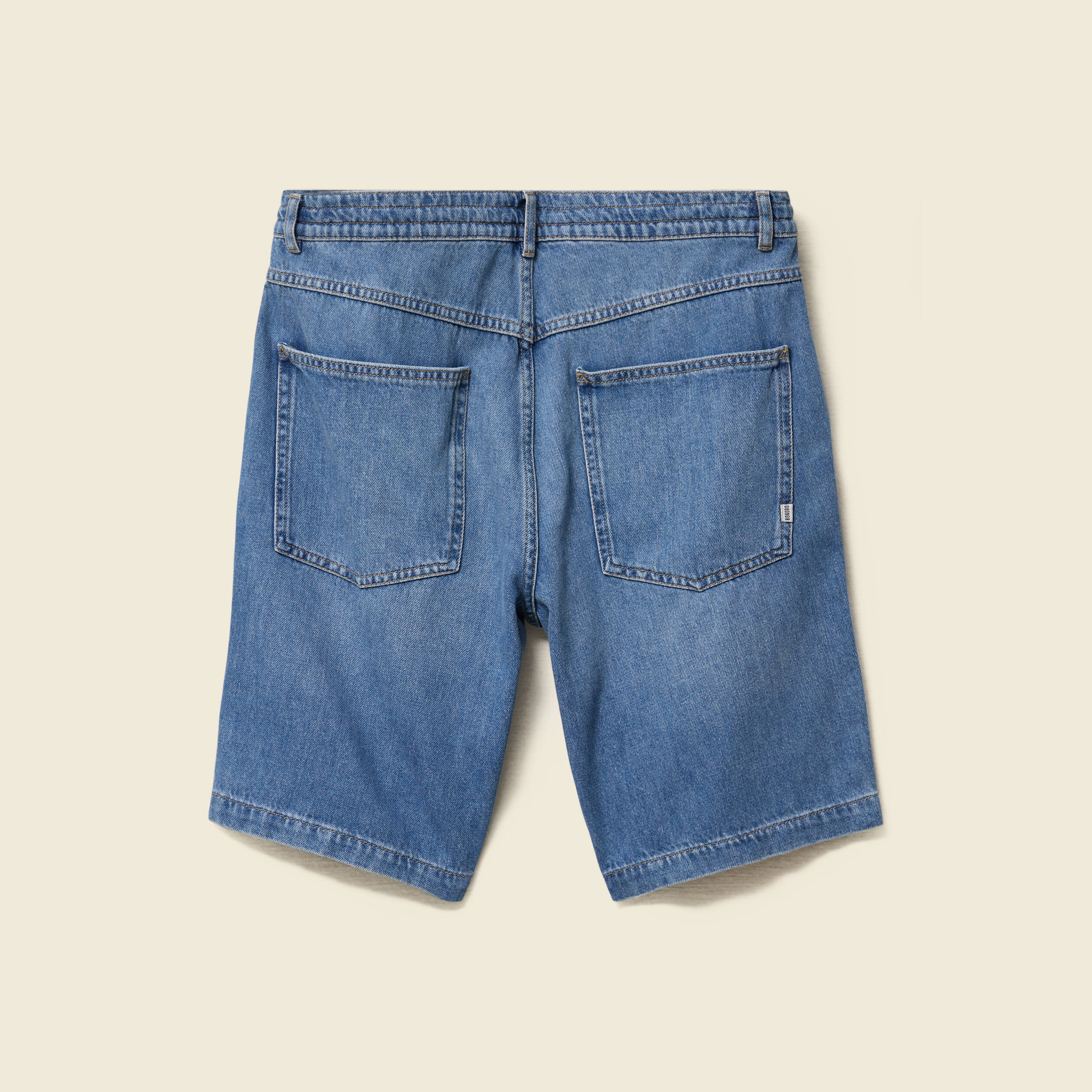 Bermuda denim en coton denim stone homme