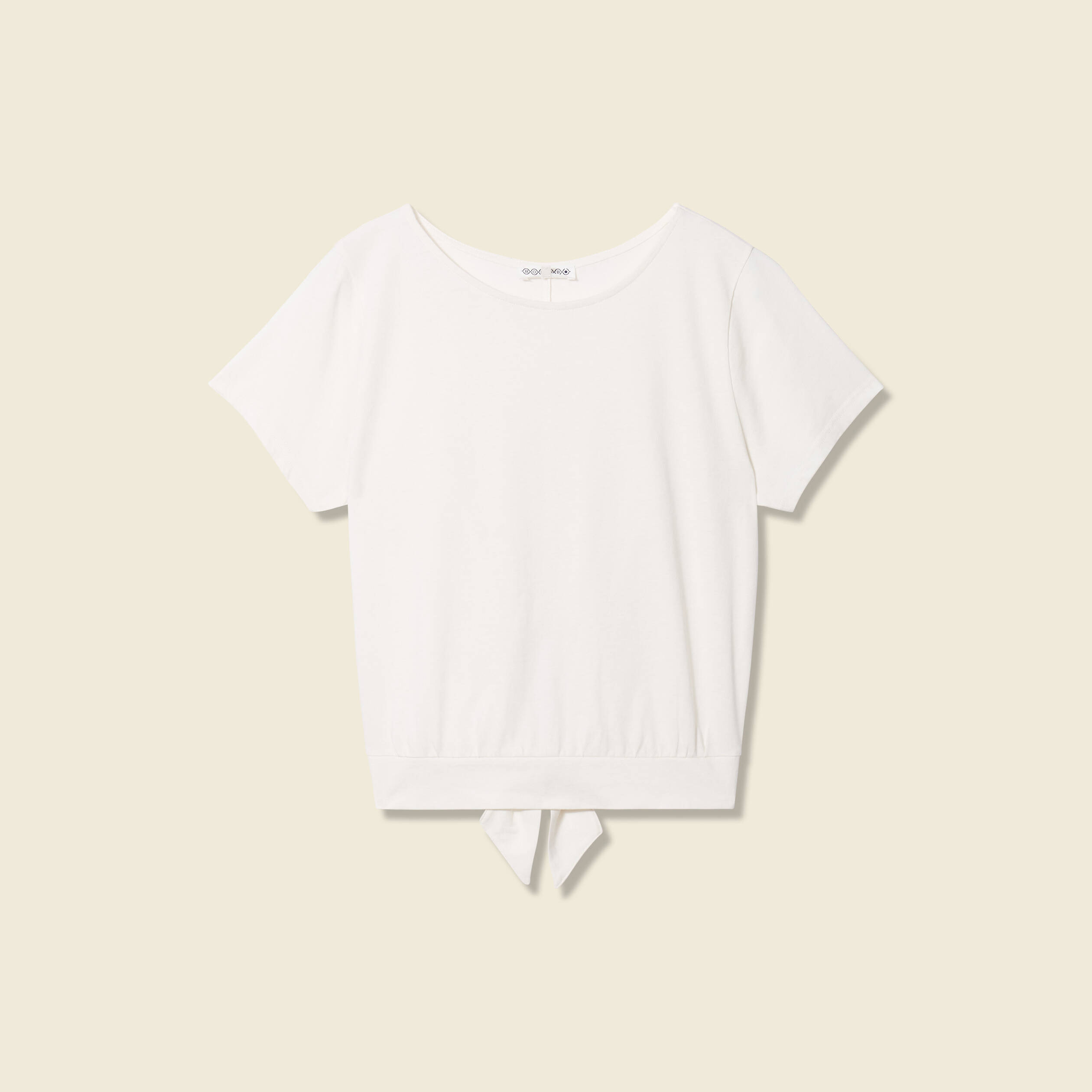 T-shirt manches courtes creme femme
