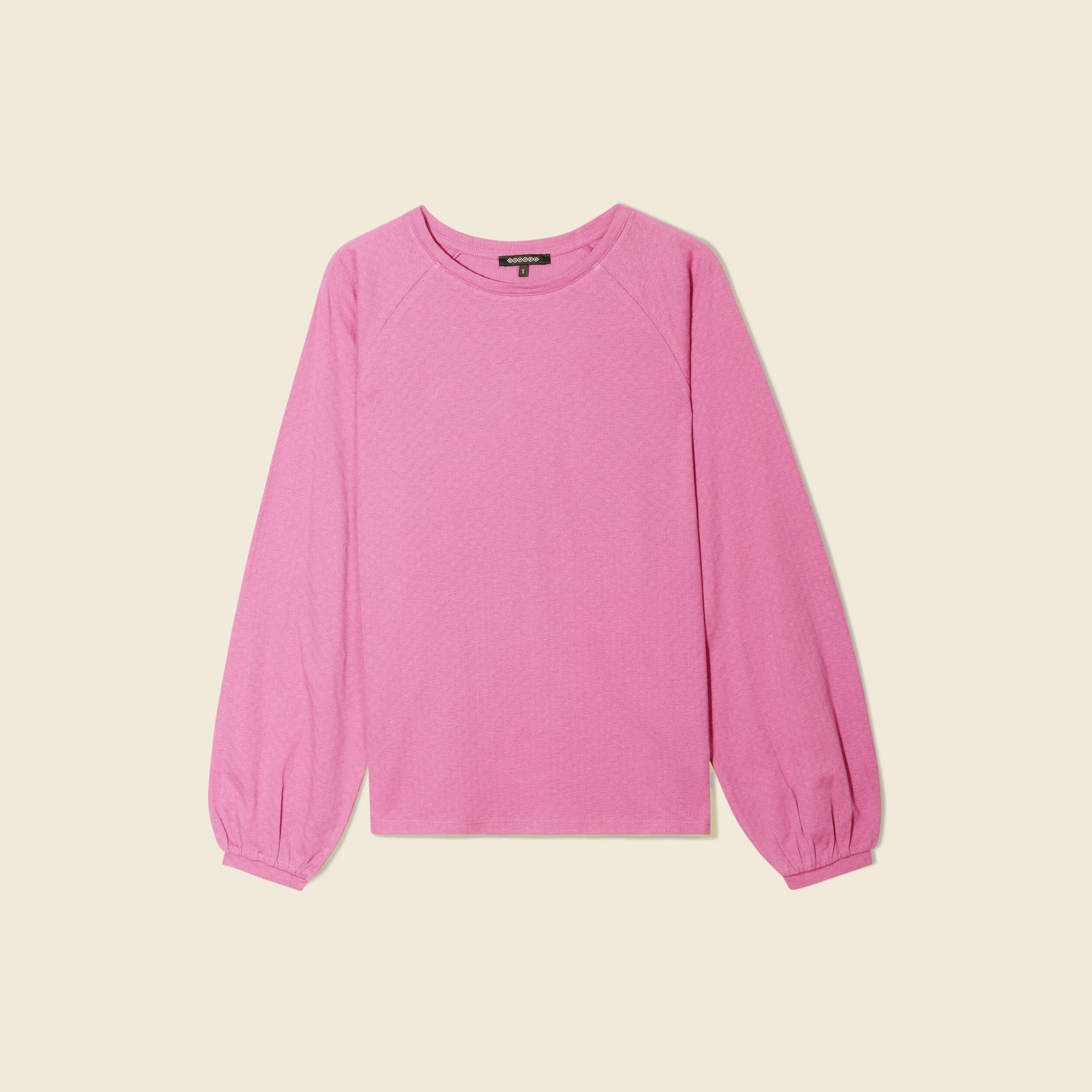 t shirt manches longues rose framboise femme T-shirt manches longues rose framboise femme