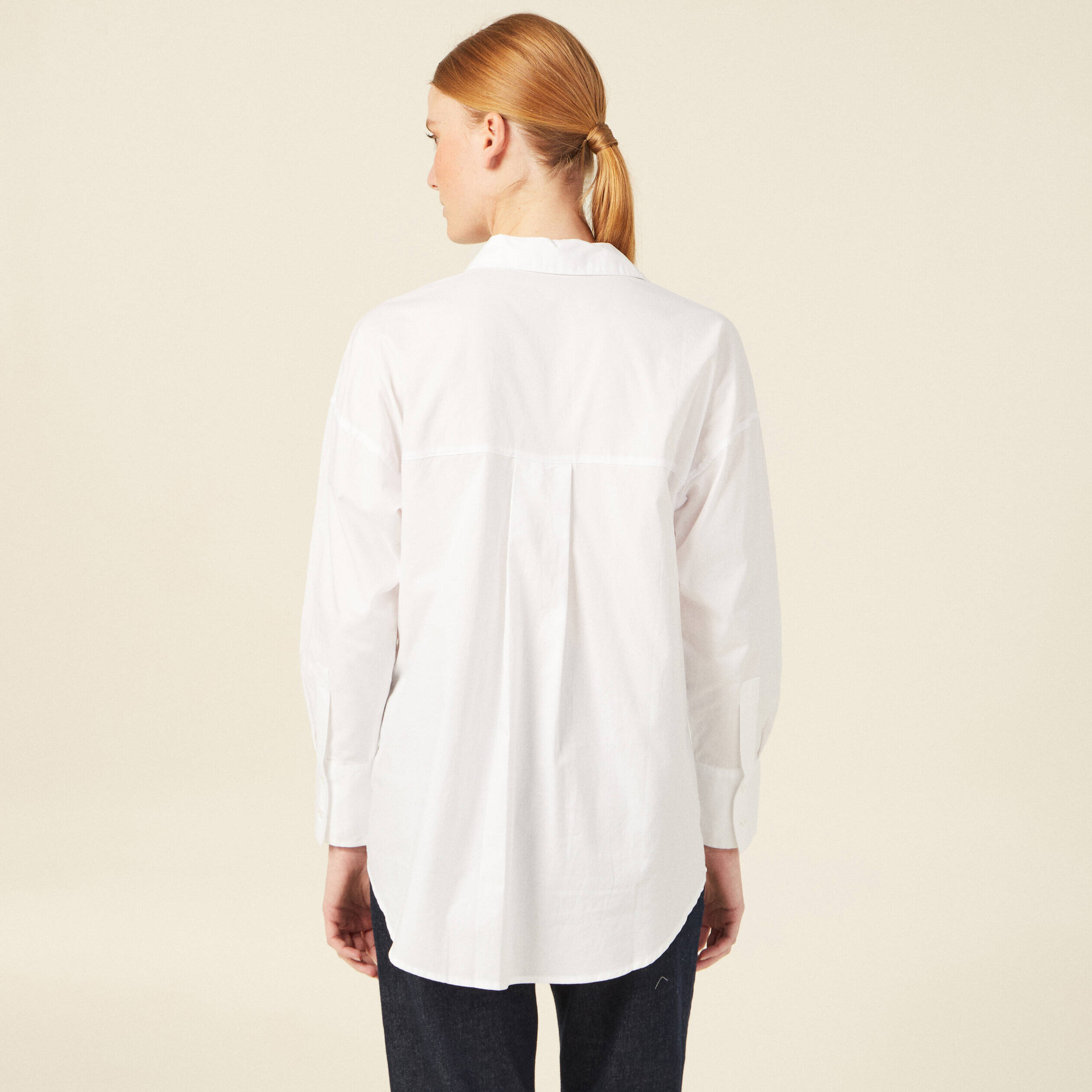 Chemise manches longues blanc femme