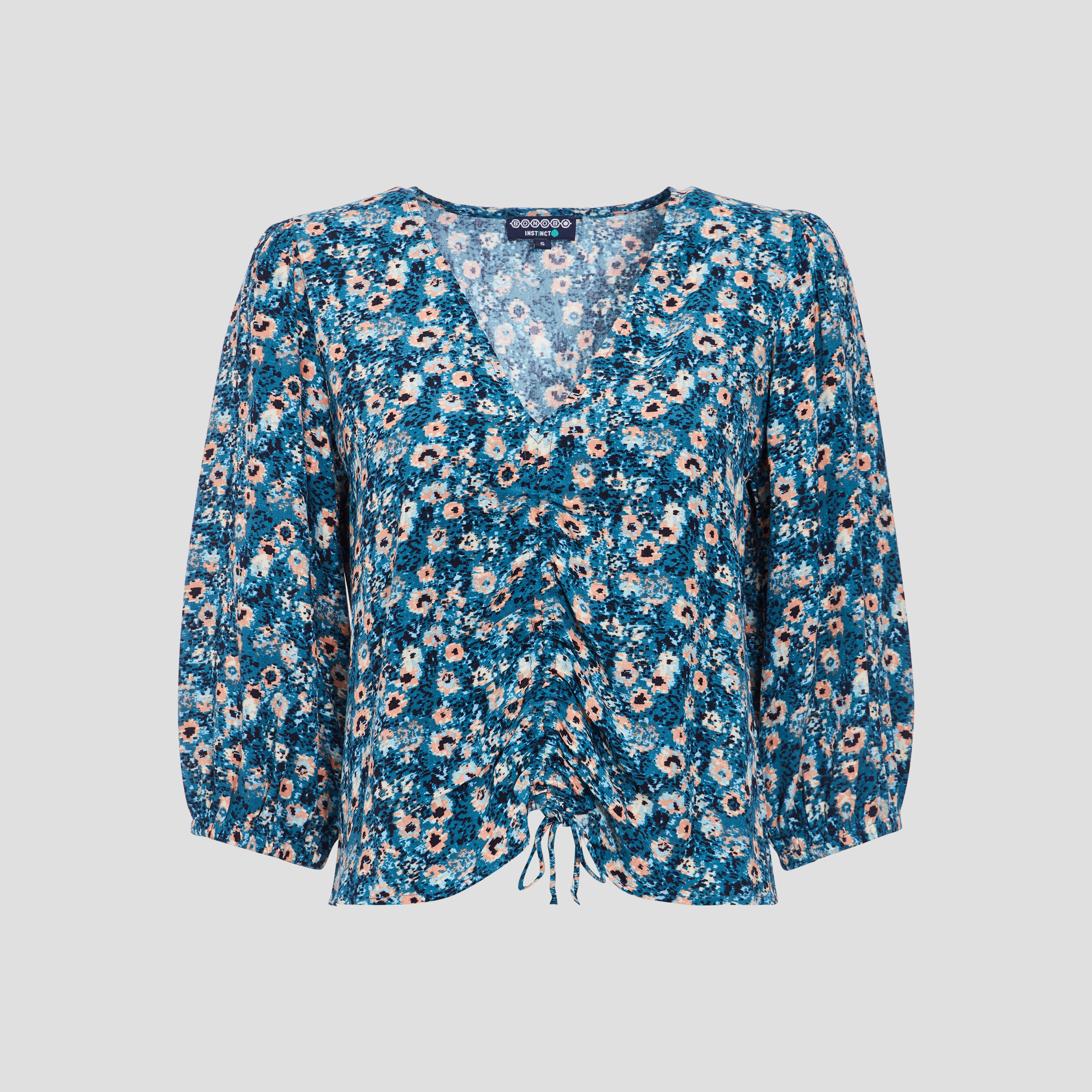 blouse eco responsable bleu canard femme Blouse éco-responsable bleu canard femme