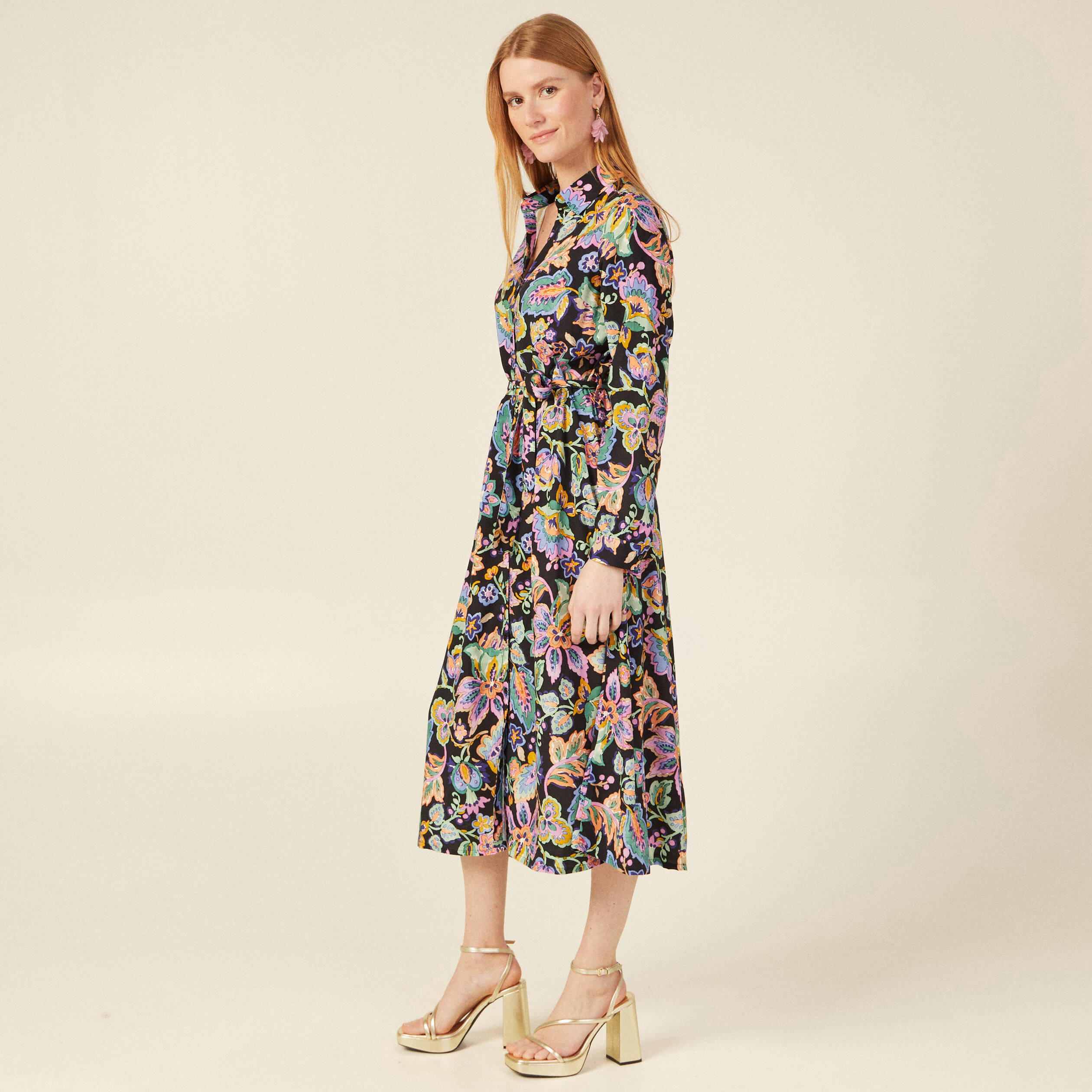 robe midi droite multicolore femme Robe midi droite multicolore femme