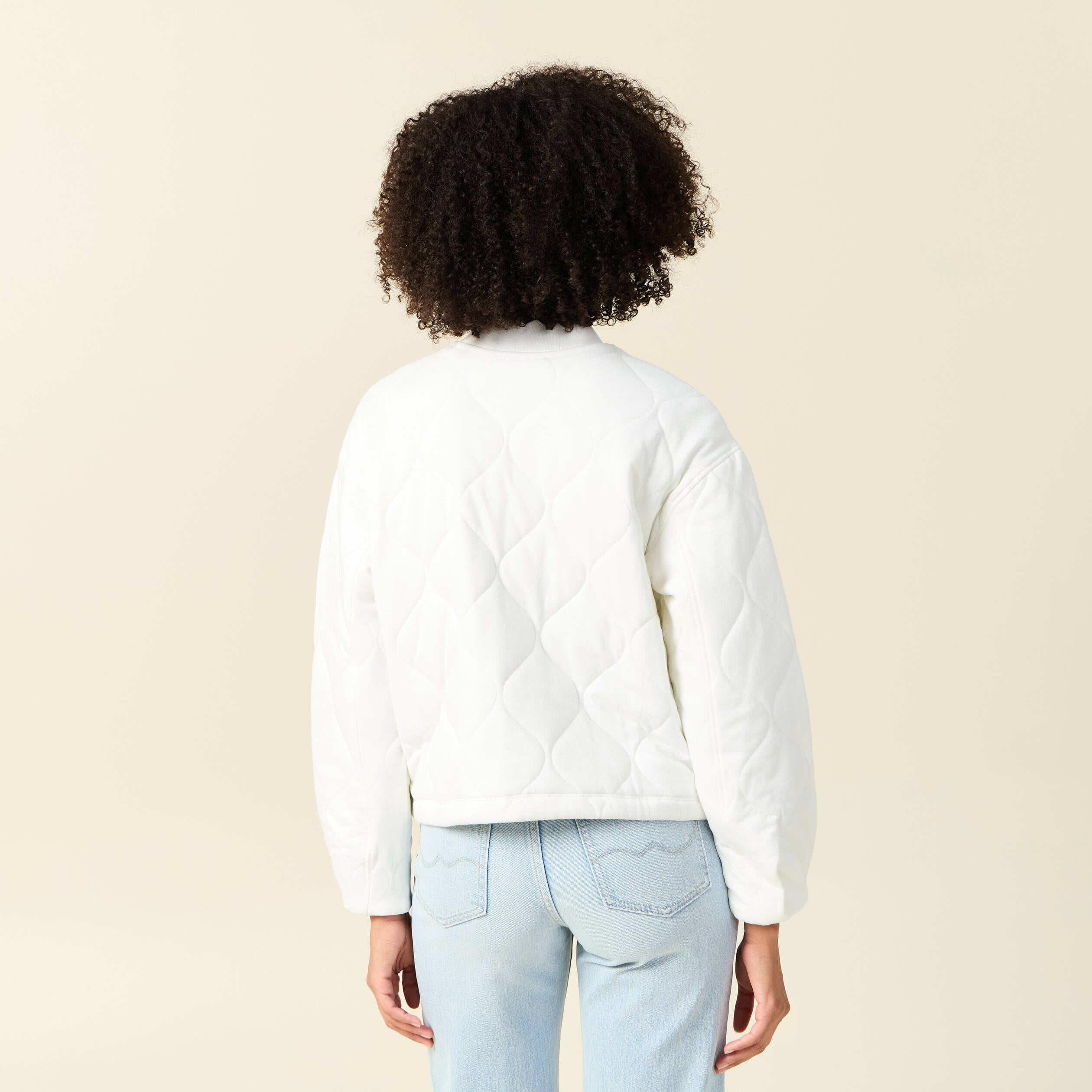 Gilet matelass&eacute; ecru femme