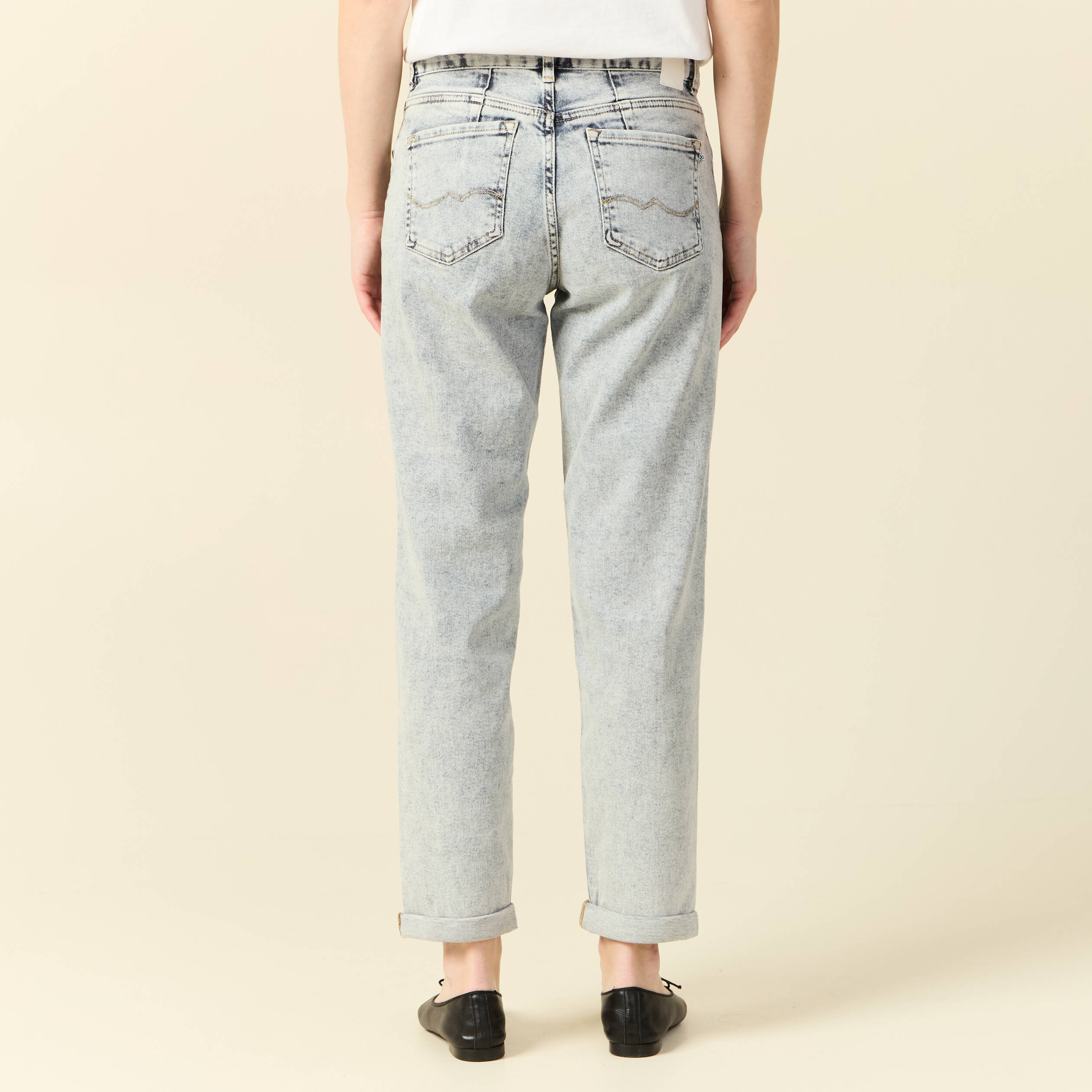 jeans girlfriend 5 poches denim snow bleu femme Jeans girlfriend 5 poches denim snow bleu femme