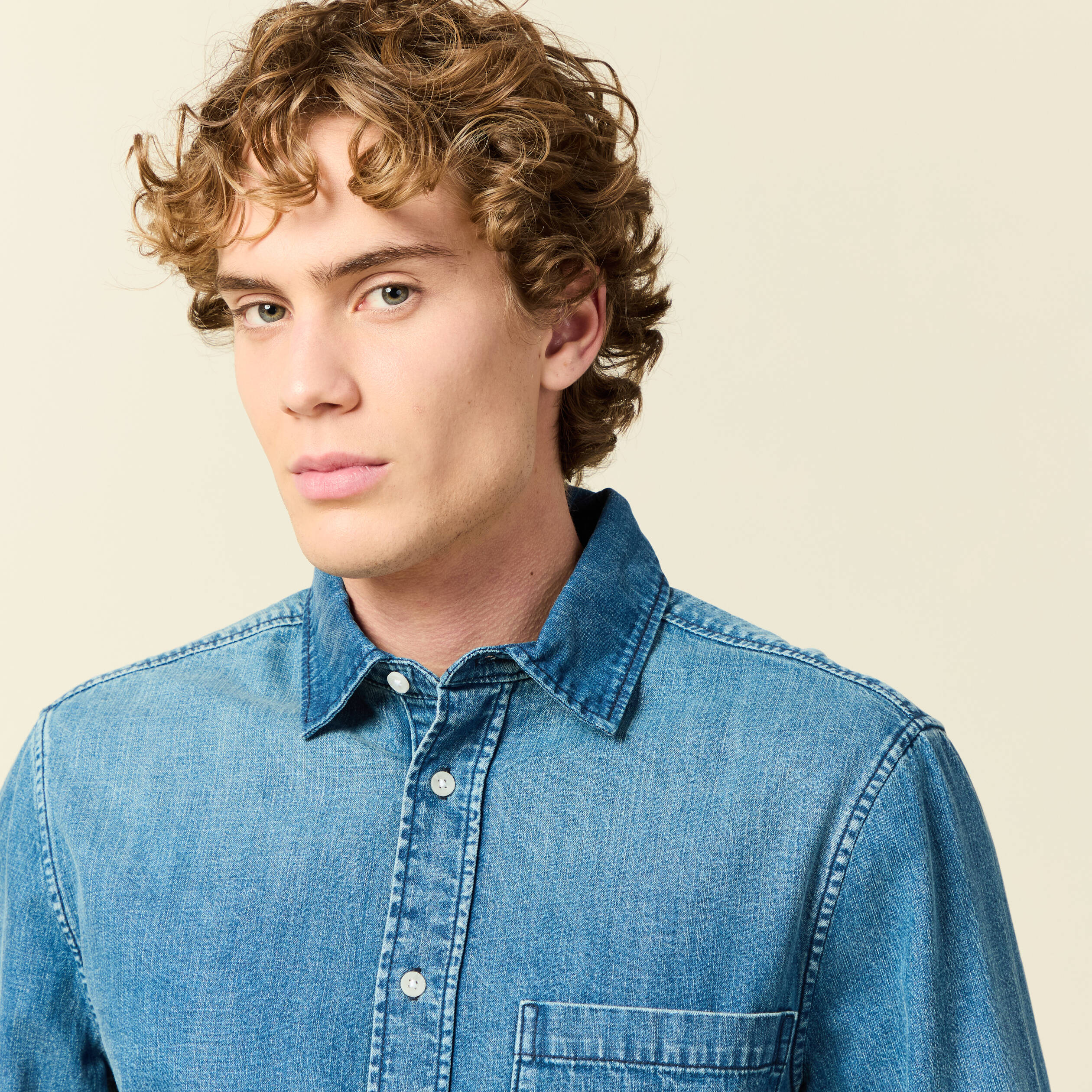 Chemise Boutonnée Bonobos Homme, Bleu Moyen, Imprimé Cactus, Manches Longues (taille M, Coupe Standard)