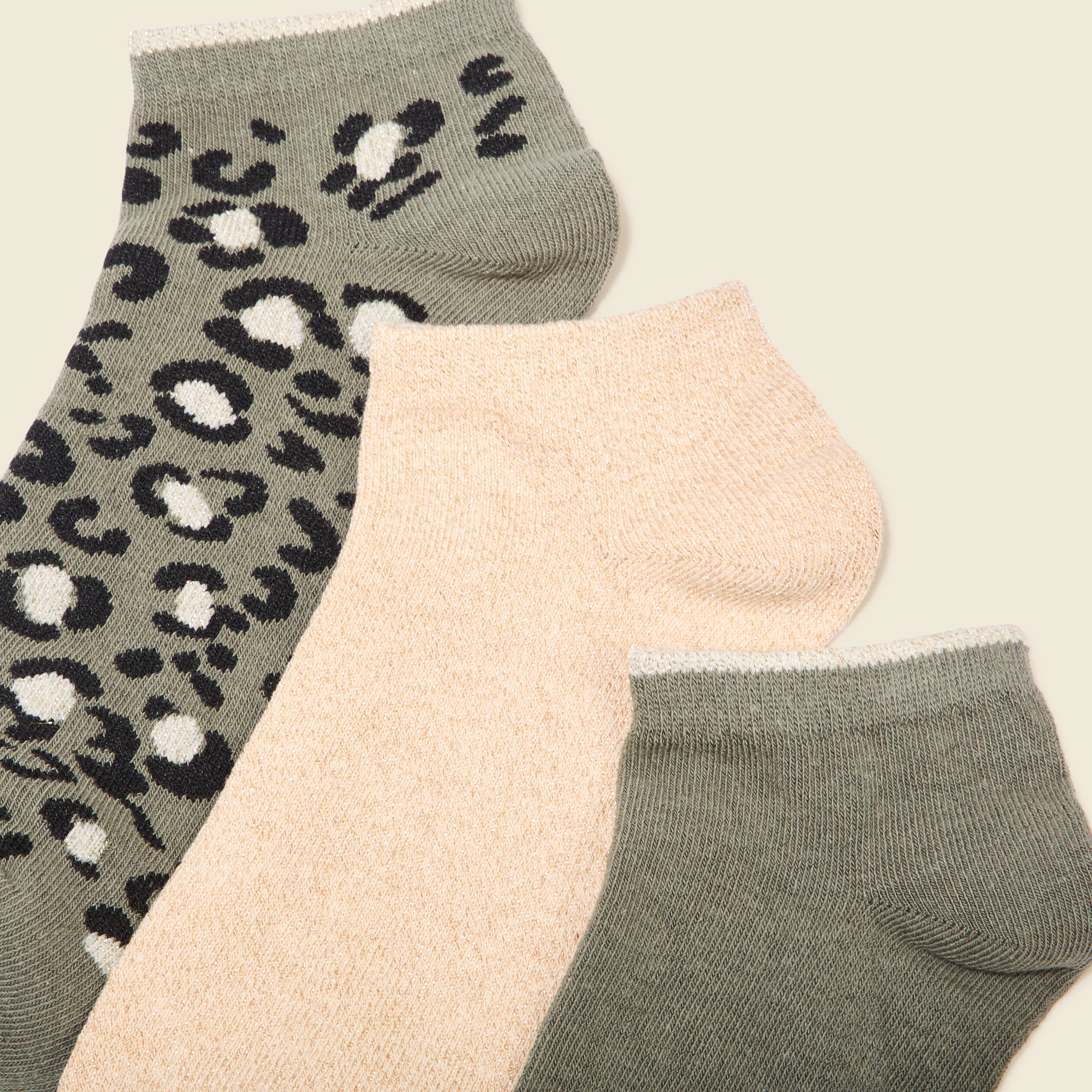 Lot 3 paires chaussettes vert kaki femme
