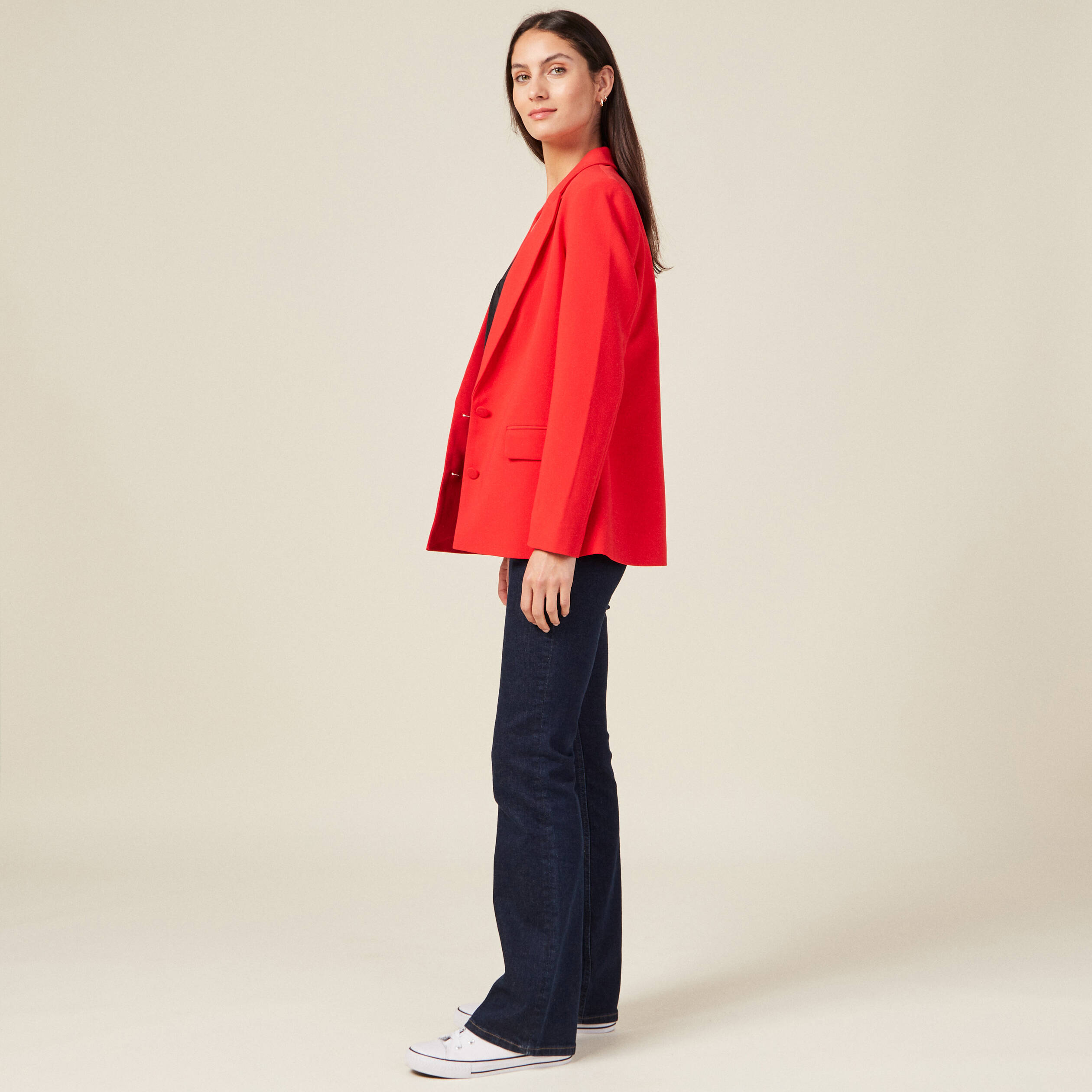 veste esprit blazer cintree rouge fonce femme Veste esprit blazer cintrée rouge foncé femme