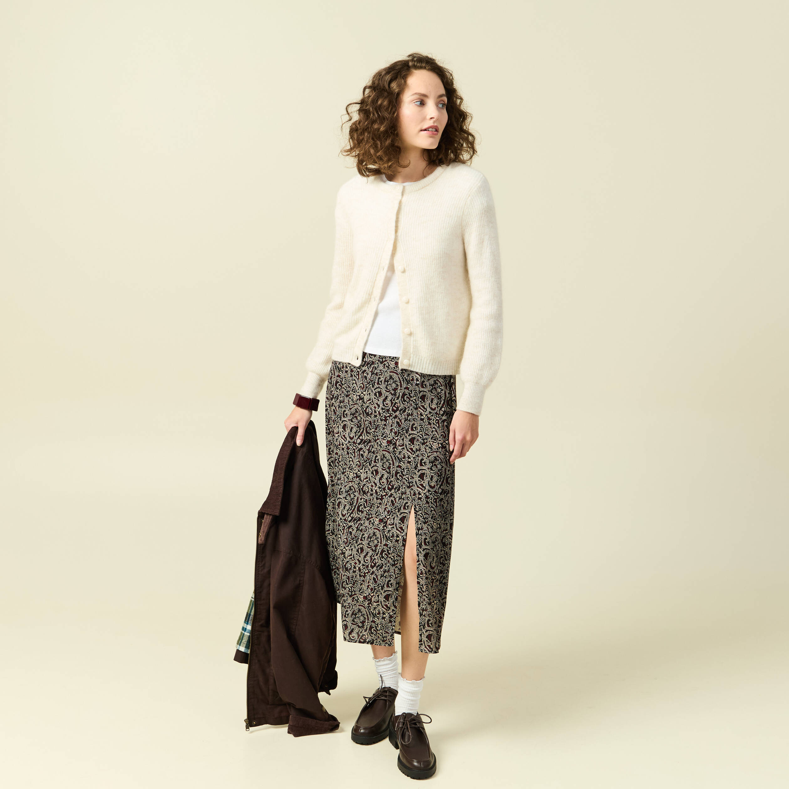 Jupe fluide noir femme