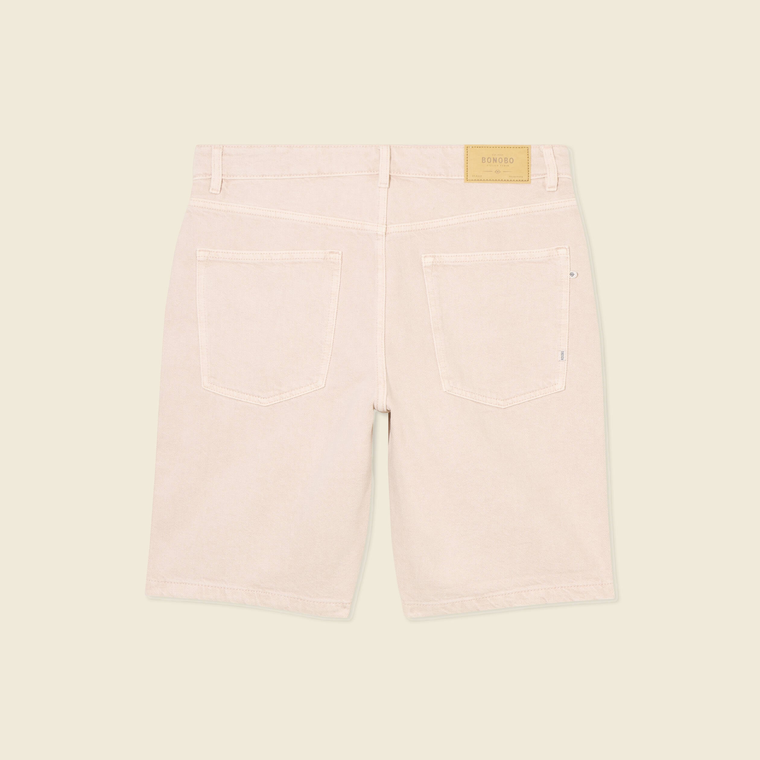 Bermuda droit en jean rose homme