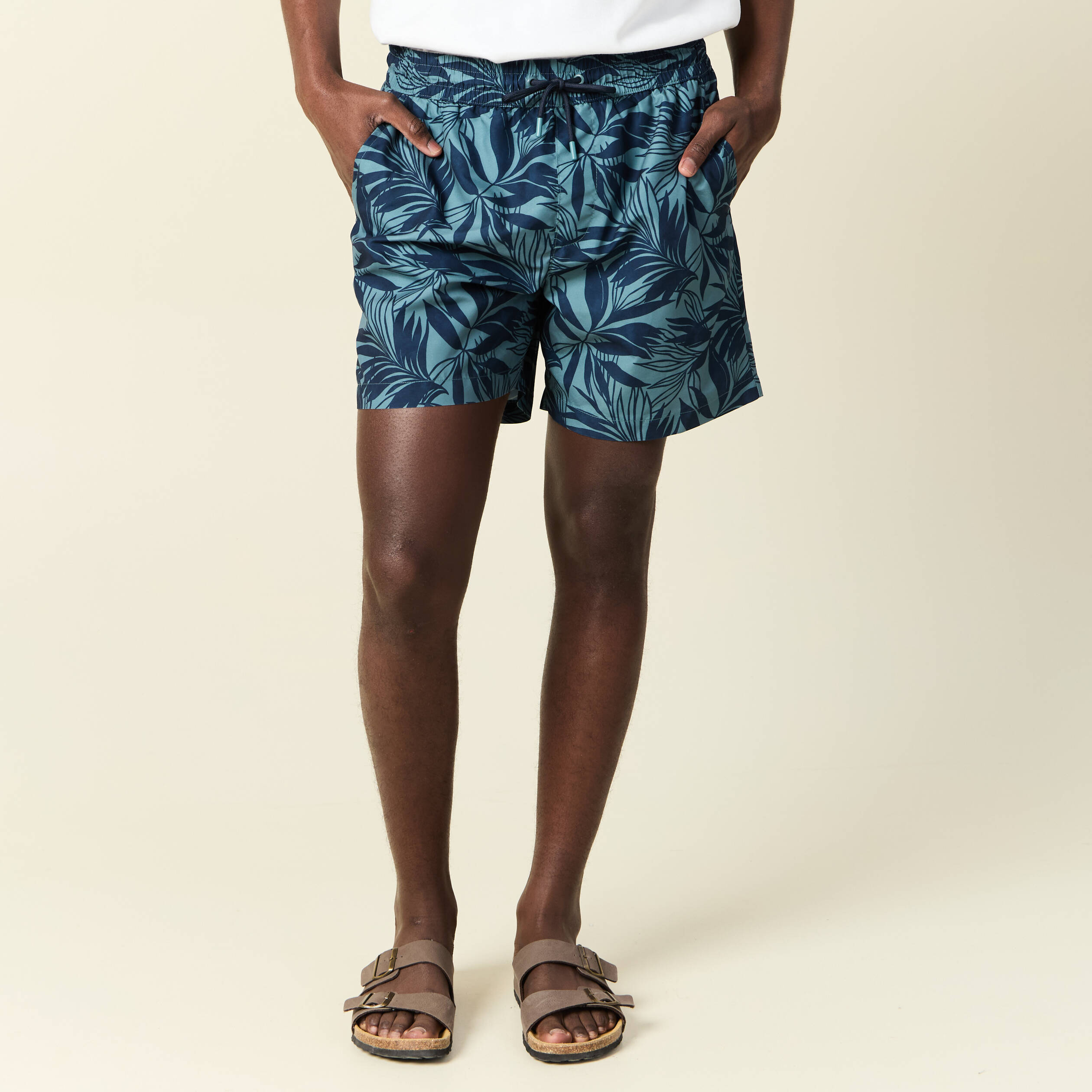 Short de bain vert fonc&eacute; homme
