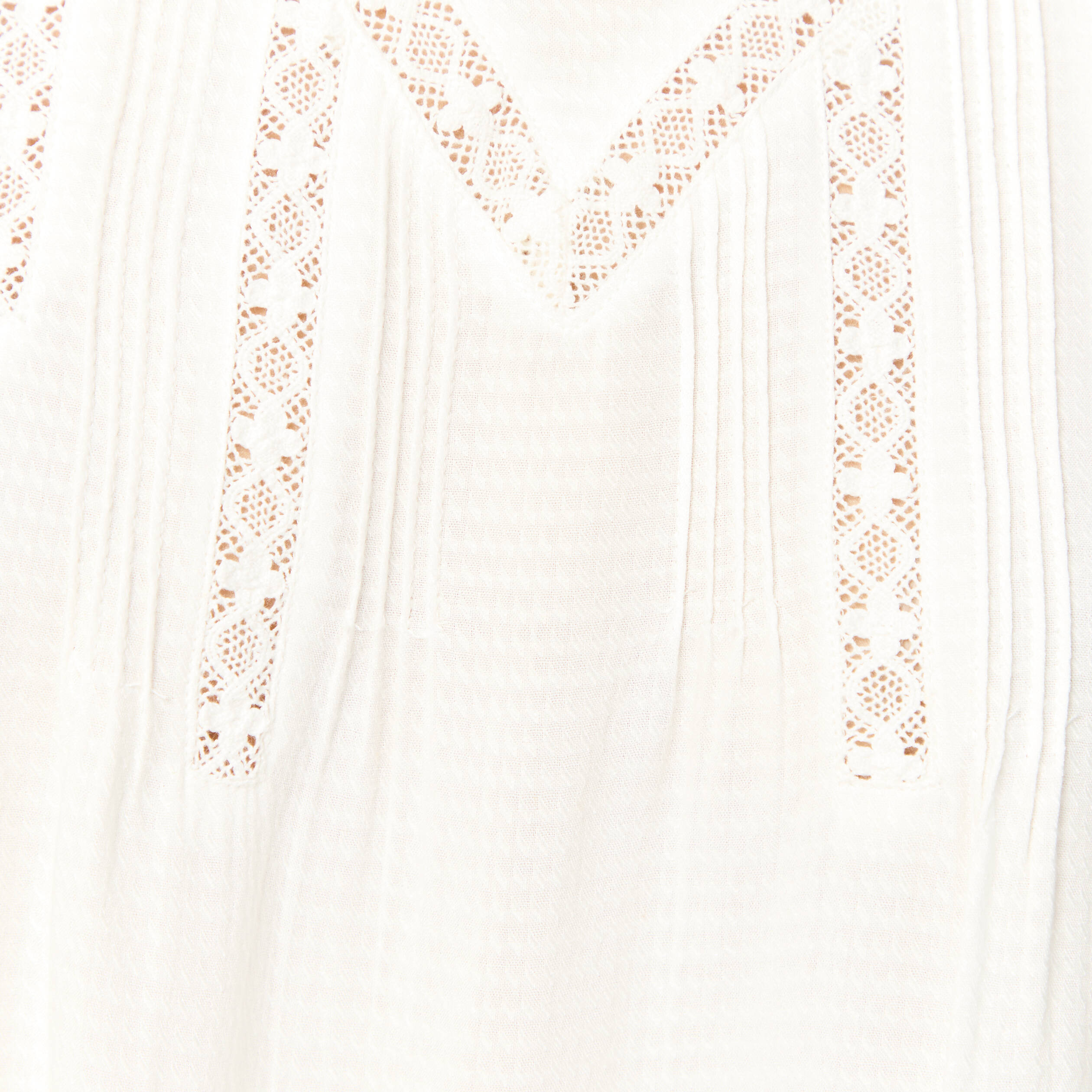 Blouse manches courtes col rond ecru femme