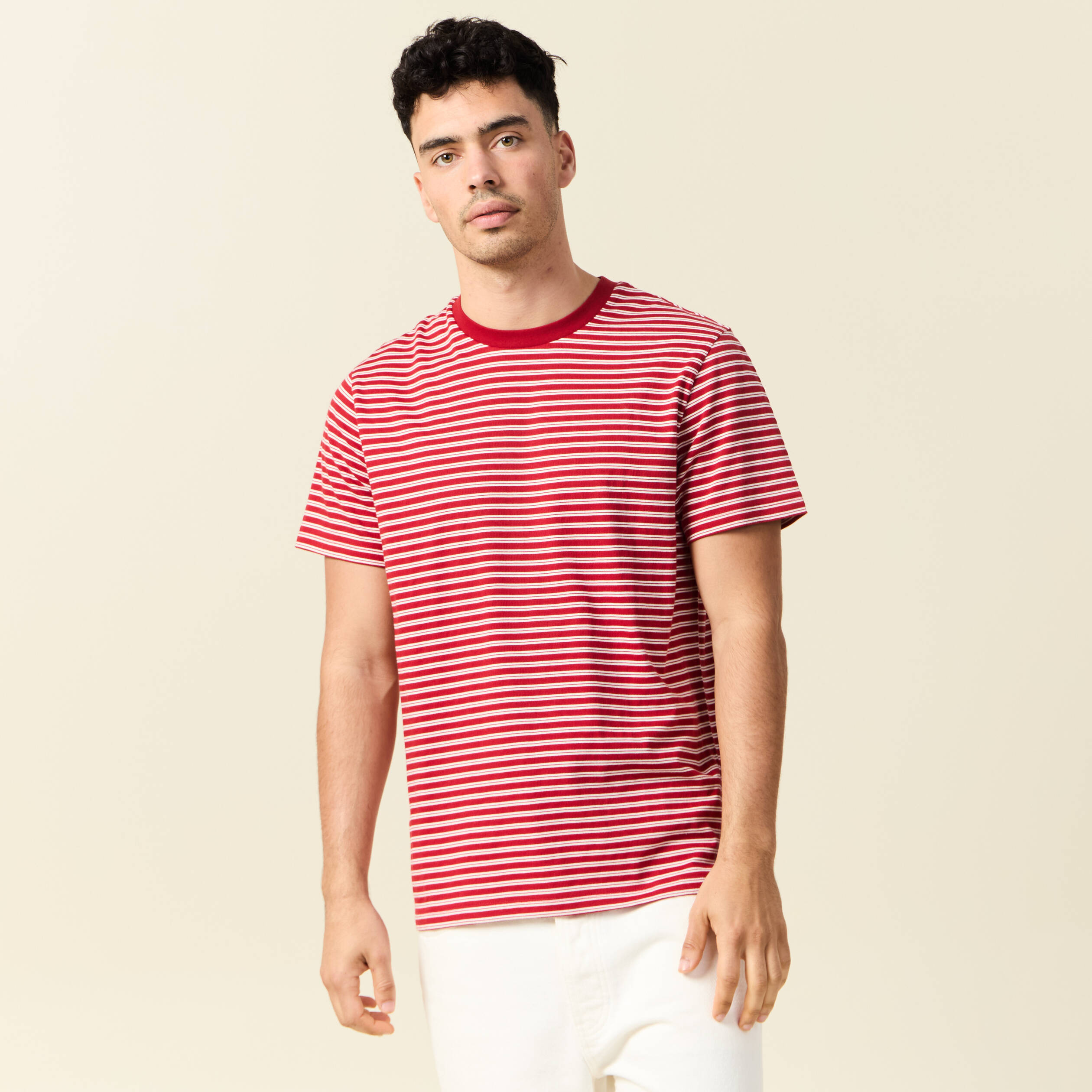 T-shirt manches courtes rouge foncé homme