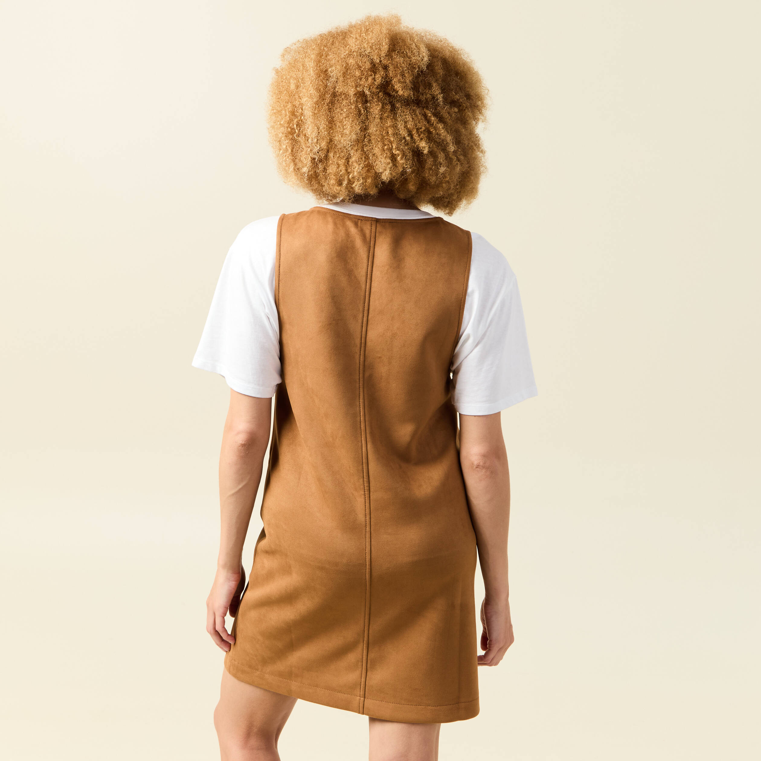 Robe manches tr&egrave;s courtes marron femme