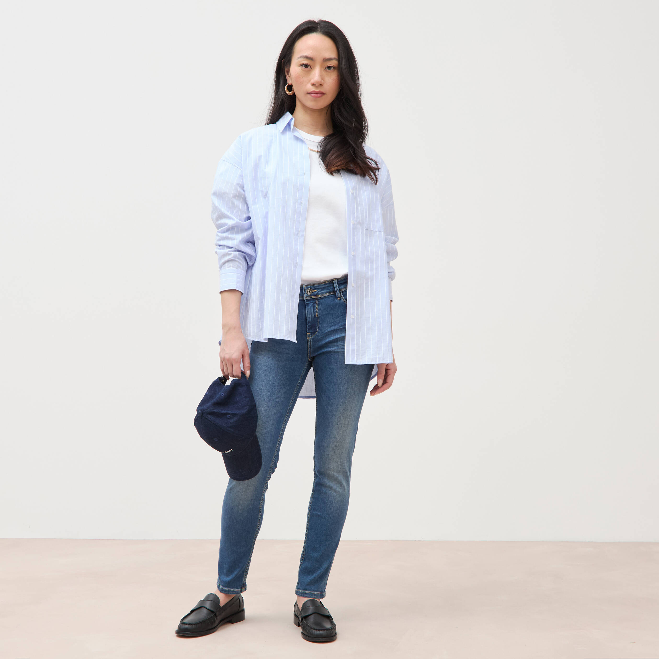 Jeans skinny push up 7/8&egrave;me denim stone femme