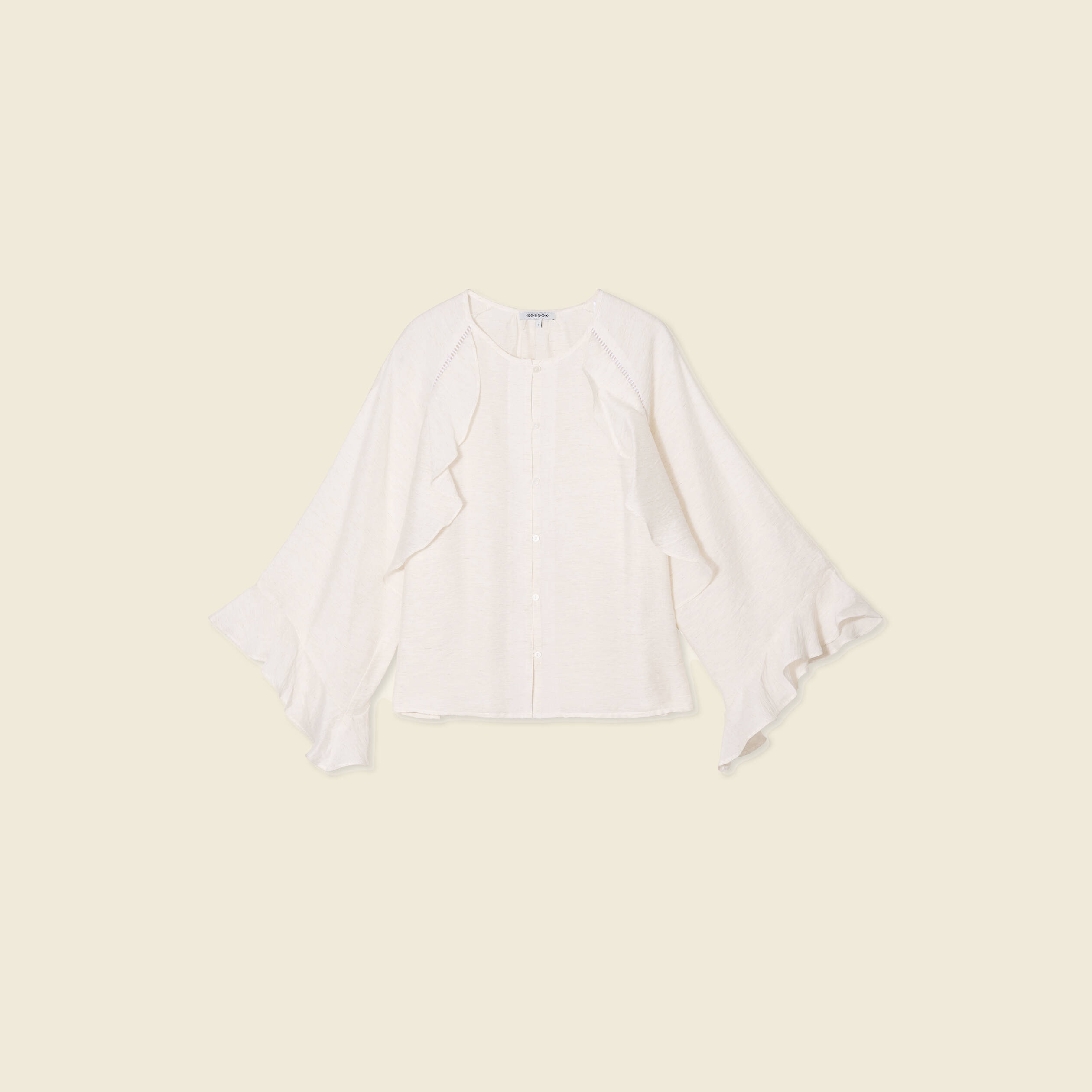 Chemise manches longues ecru femme