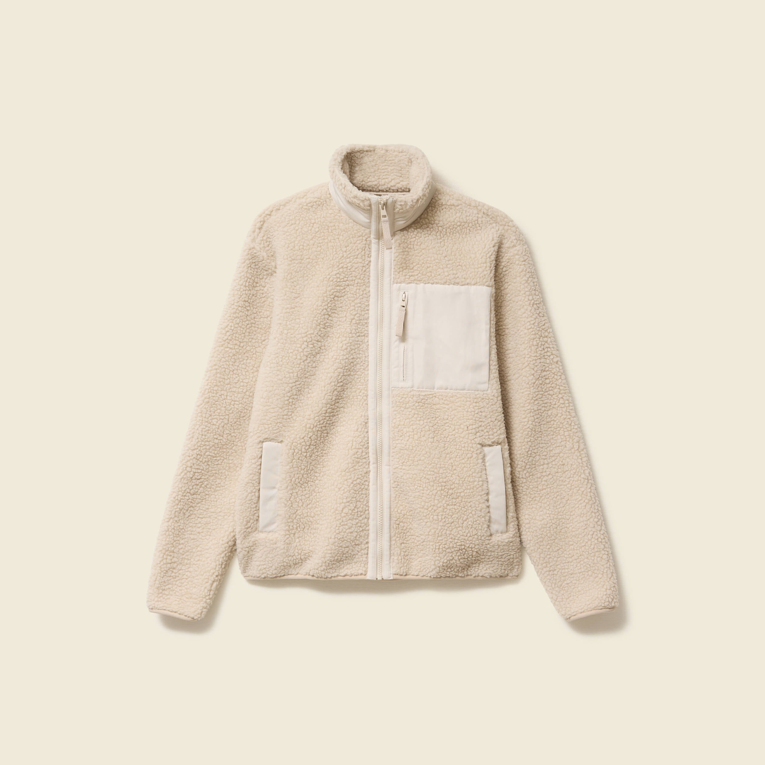 Sweat effet polaire manches longues sable homme