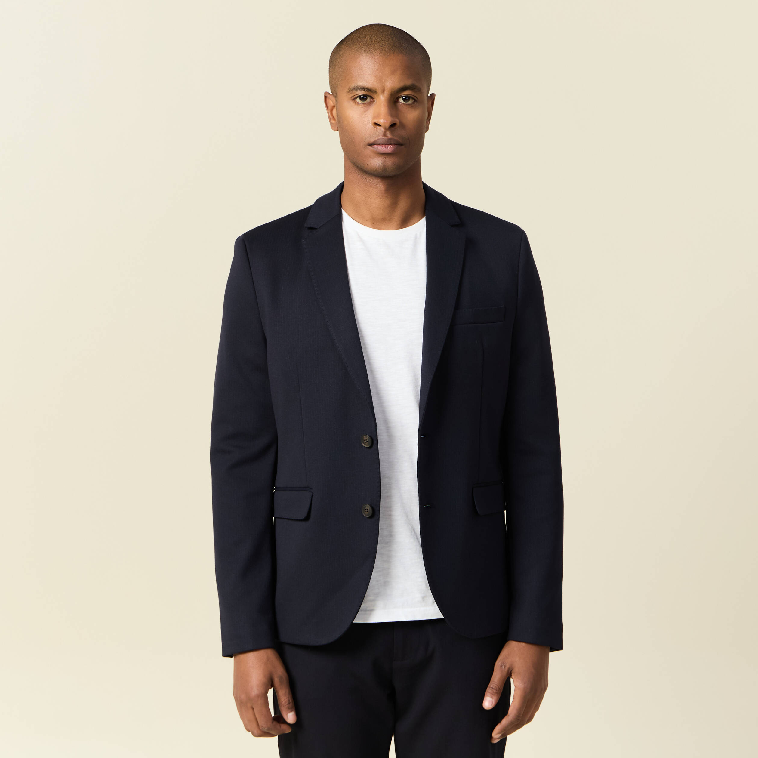 veste blazer manches longues bleu marine homme Veste blazer manches longues bleu marine homme