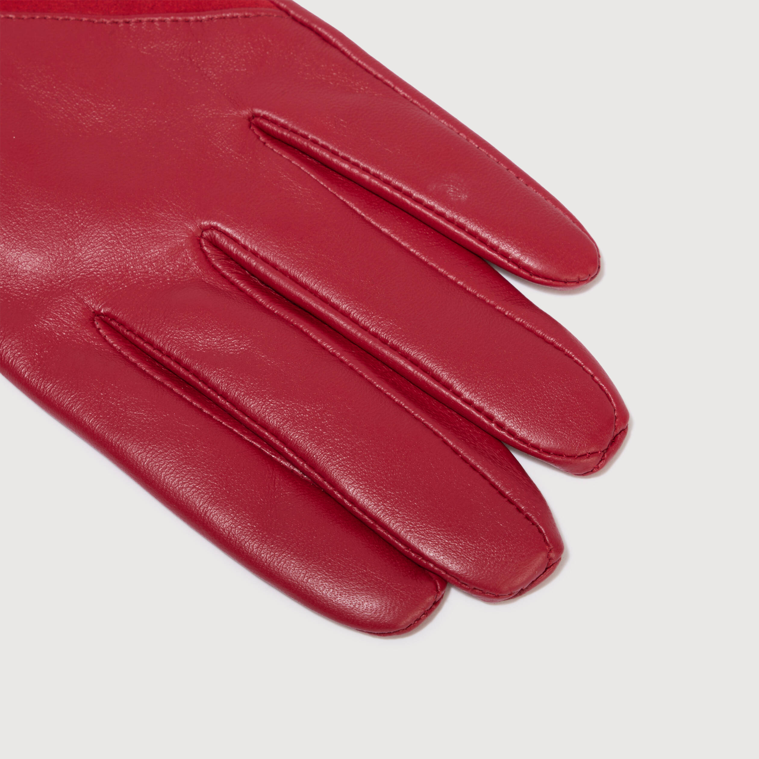 Gants en cuir rouge femme