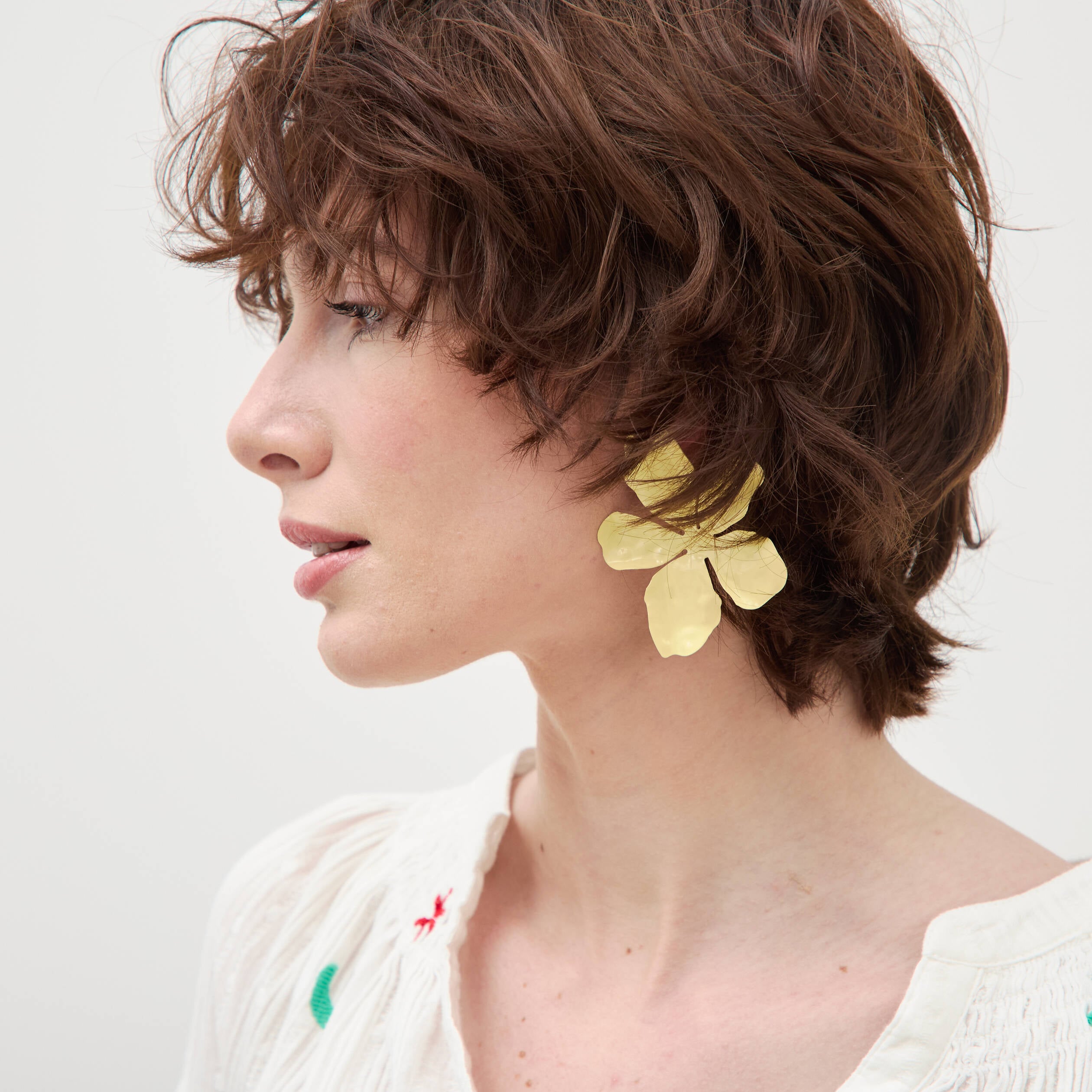 Boucles d'oreilles jaune pastel femme