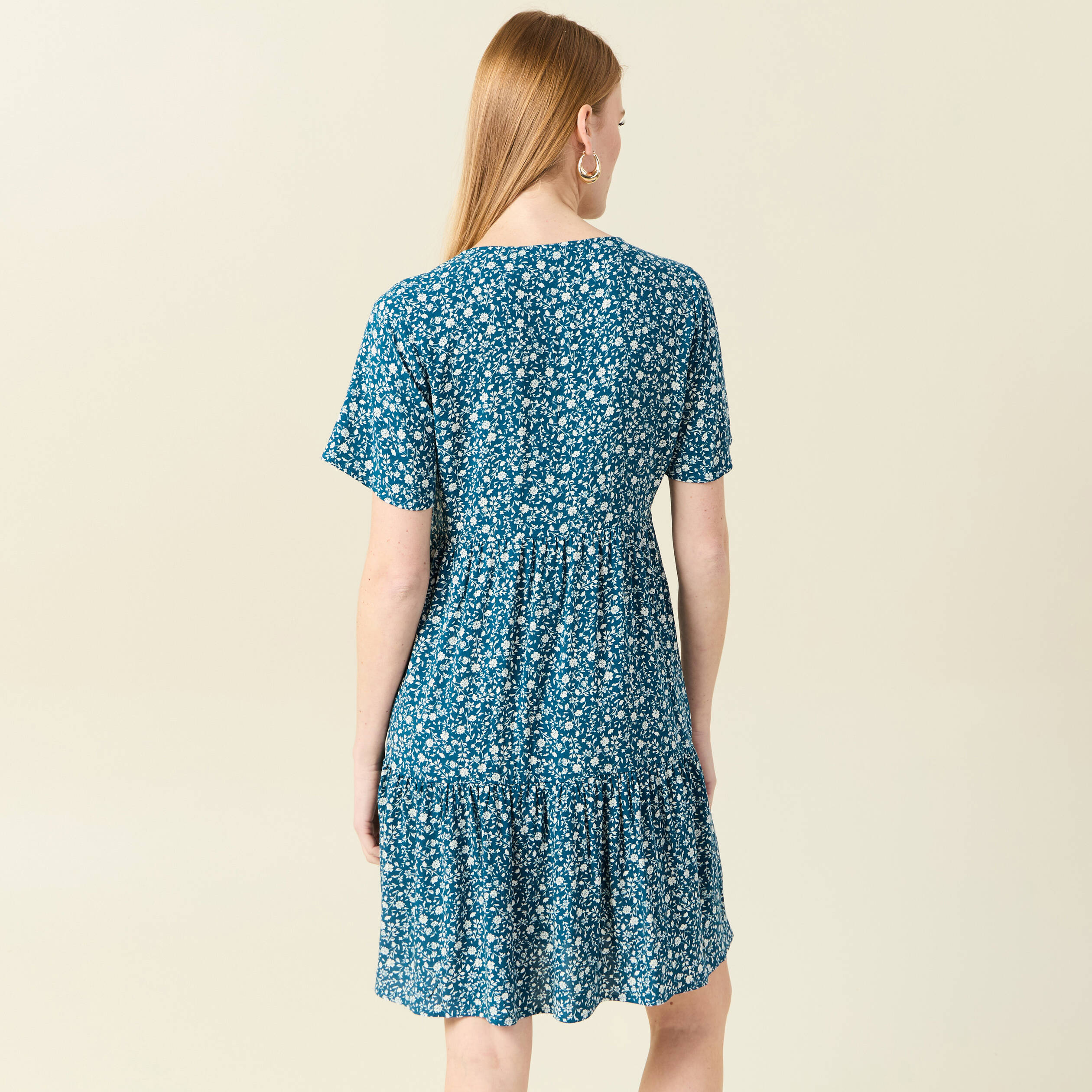 robe evasee manches courtes bleu femme Robe évasée manches courtes bleu femme