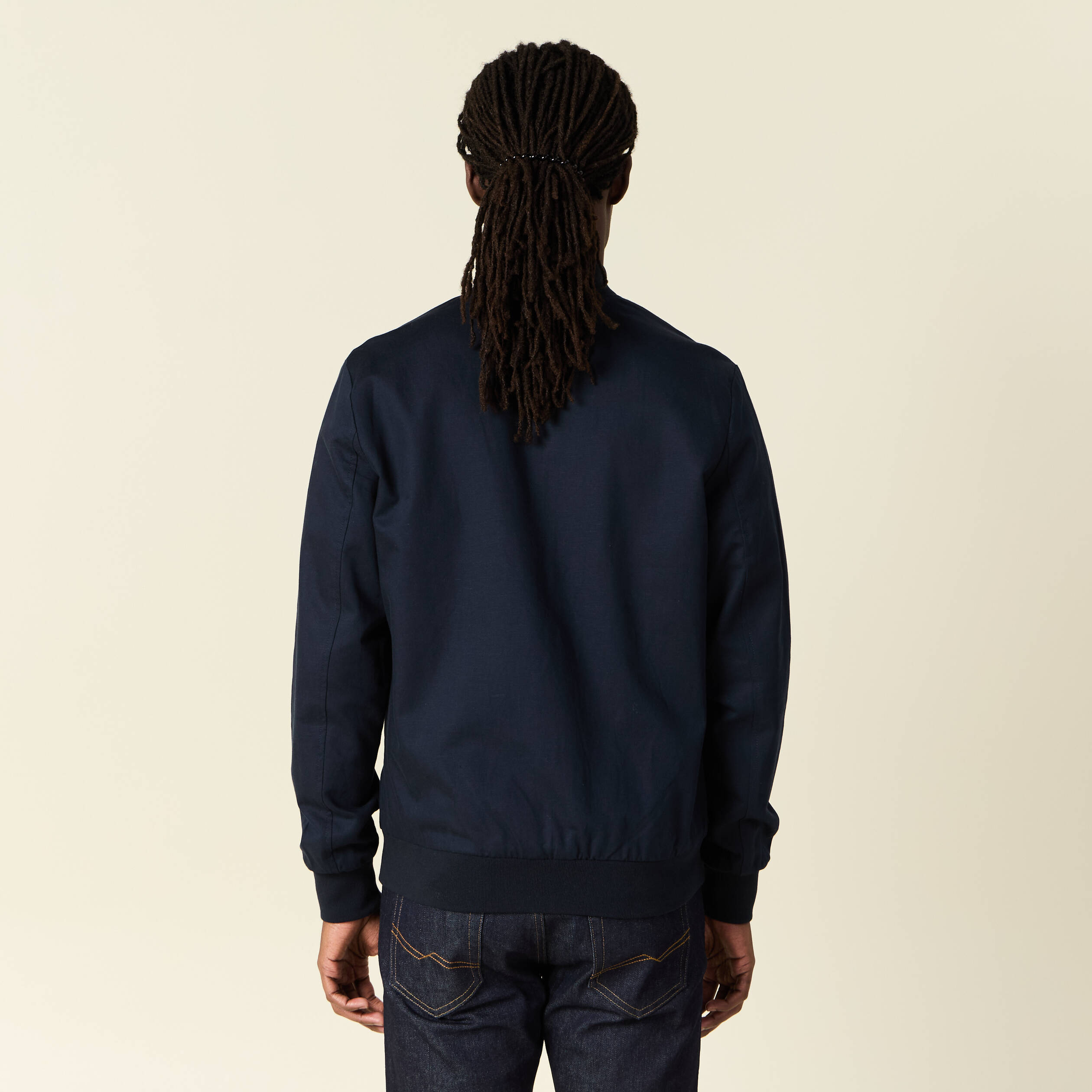 blouson zippe col teddy bleu marine homme Blouson zippé col teddy bleu marine homme
