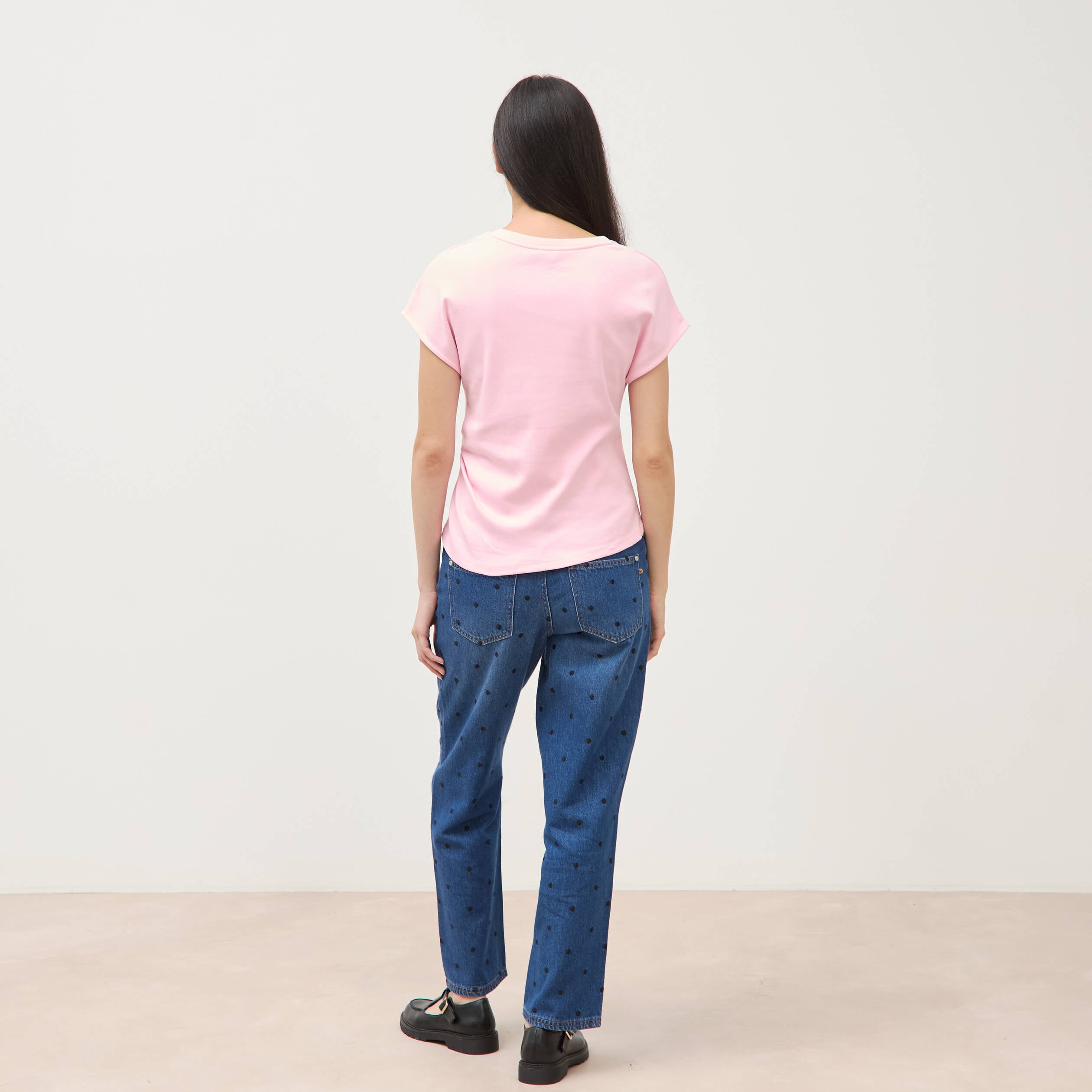 T-shirt en coton rose clair femme