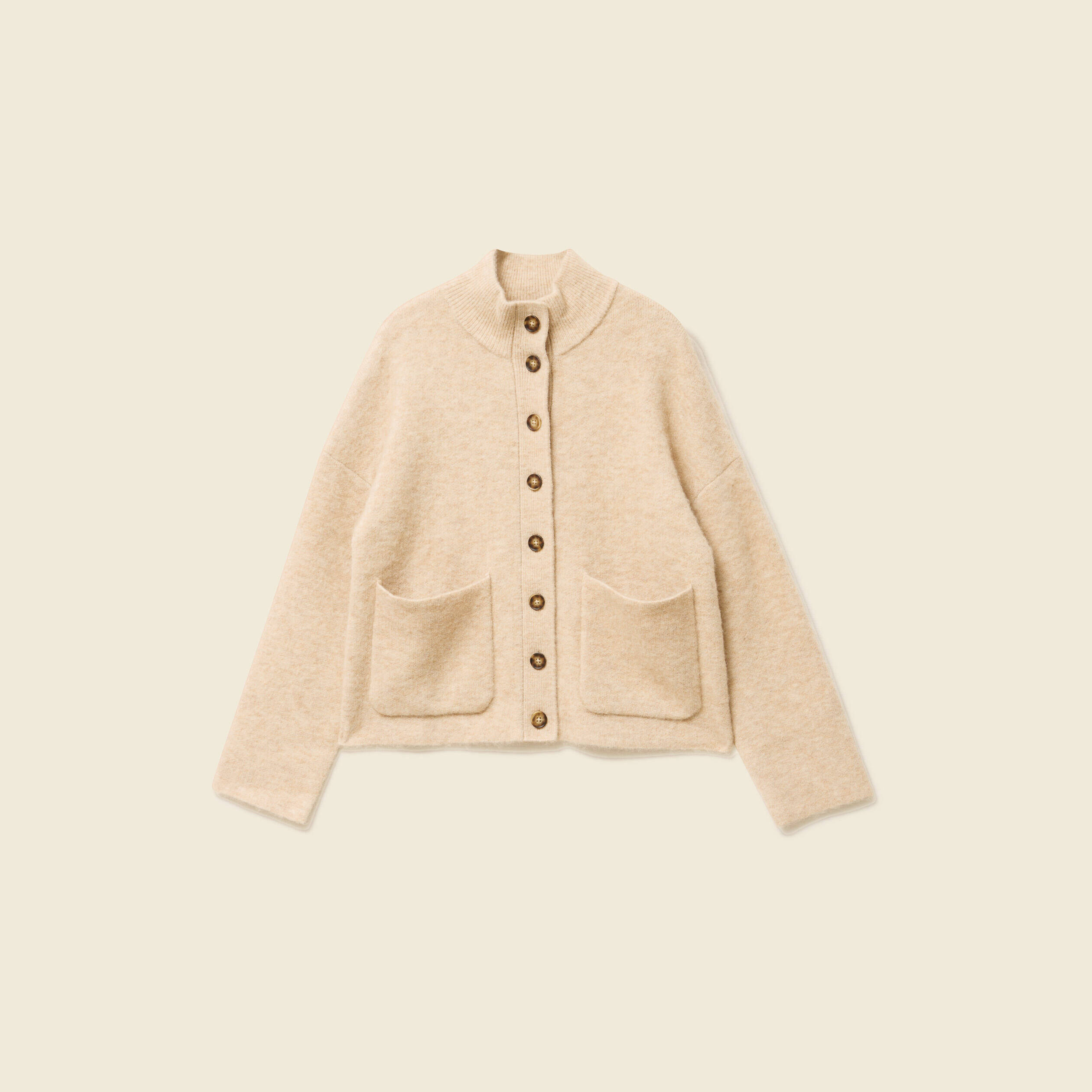 Veste manches longues col V creme femme