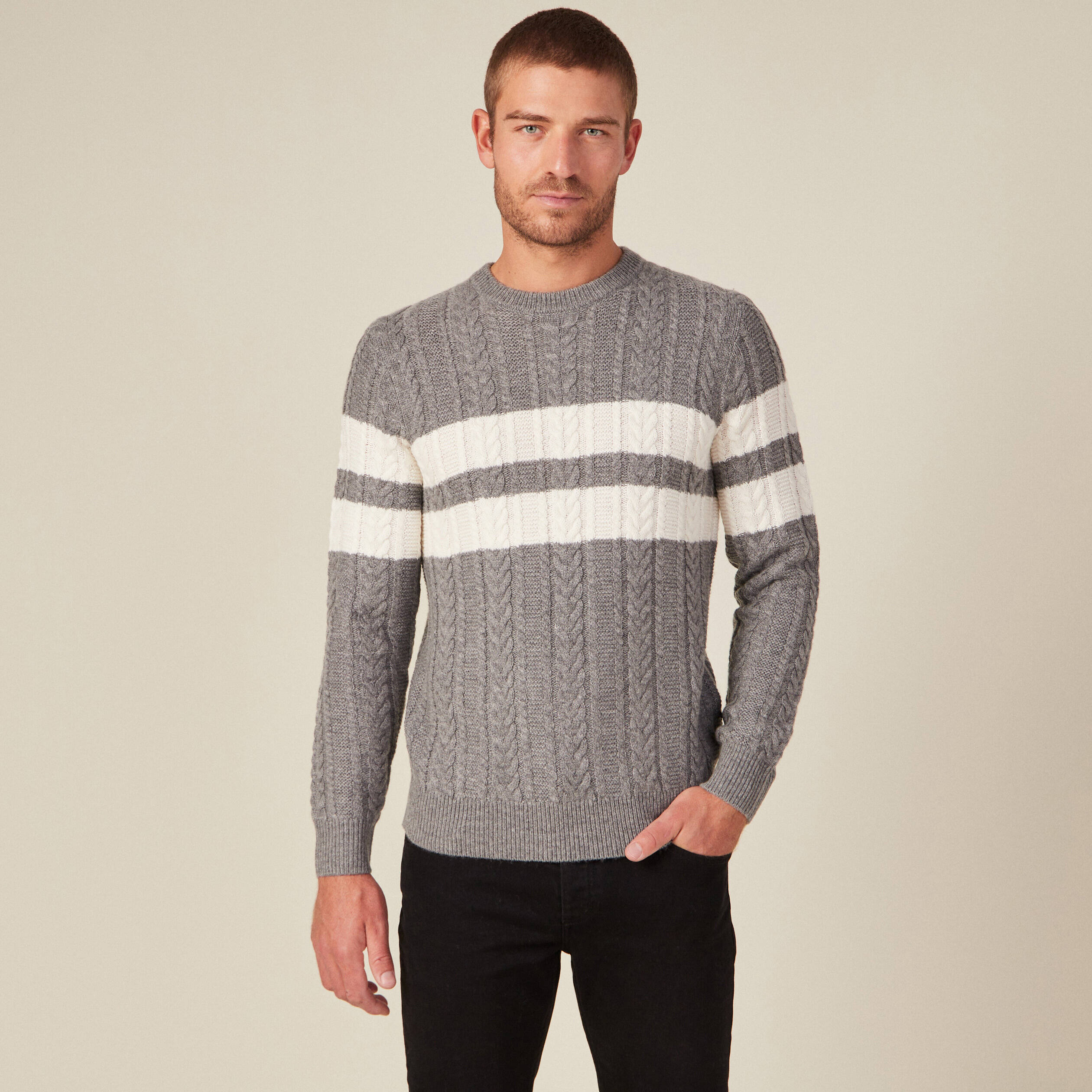 Pull éco-responsable gris foncé homme
