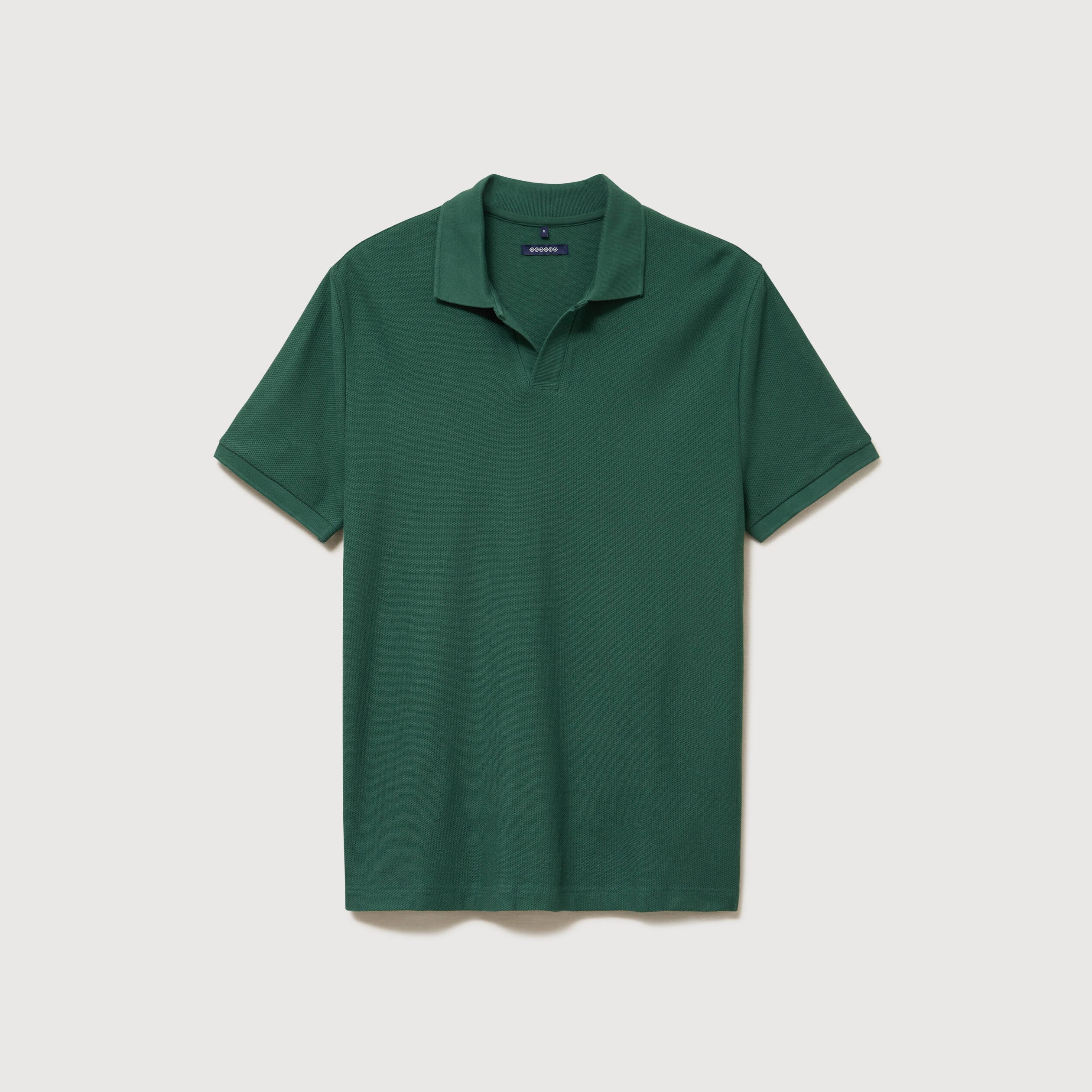Polo cintr&eacute; manches courtes en coton vert homme
